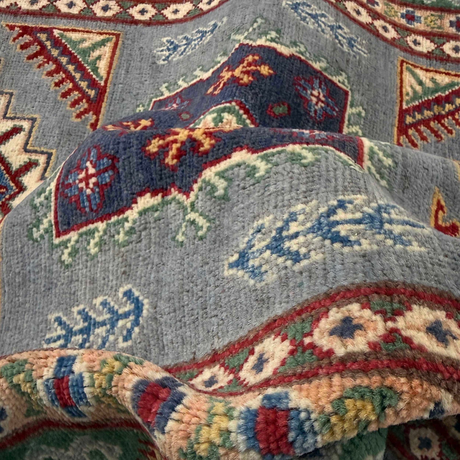 Grey Color Kazak Rug 3' 3" x 4' 9" (ft)- No. R37519