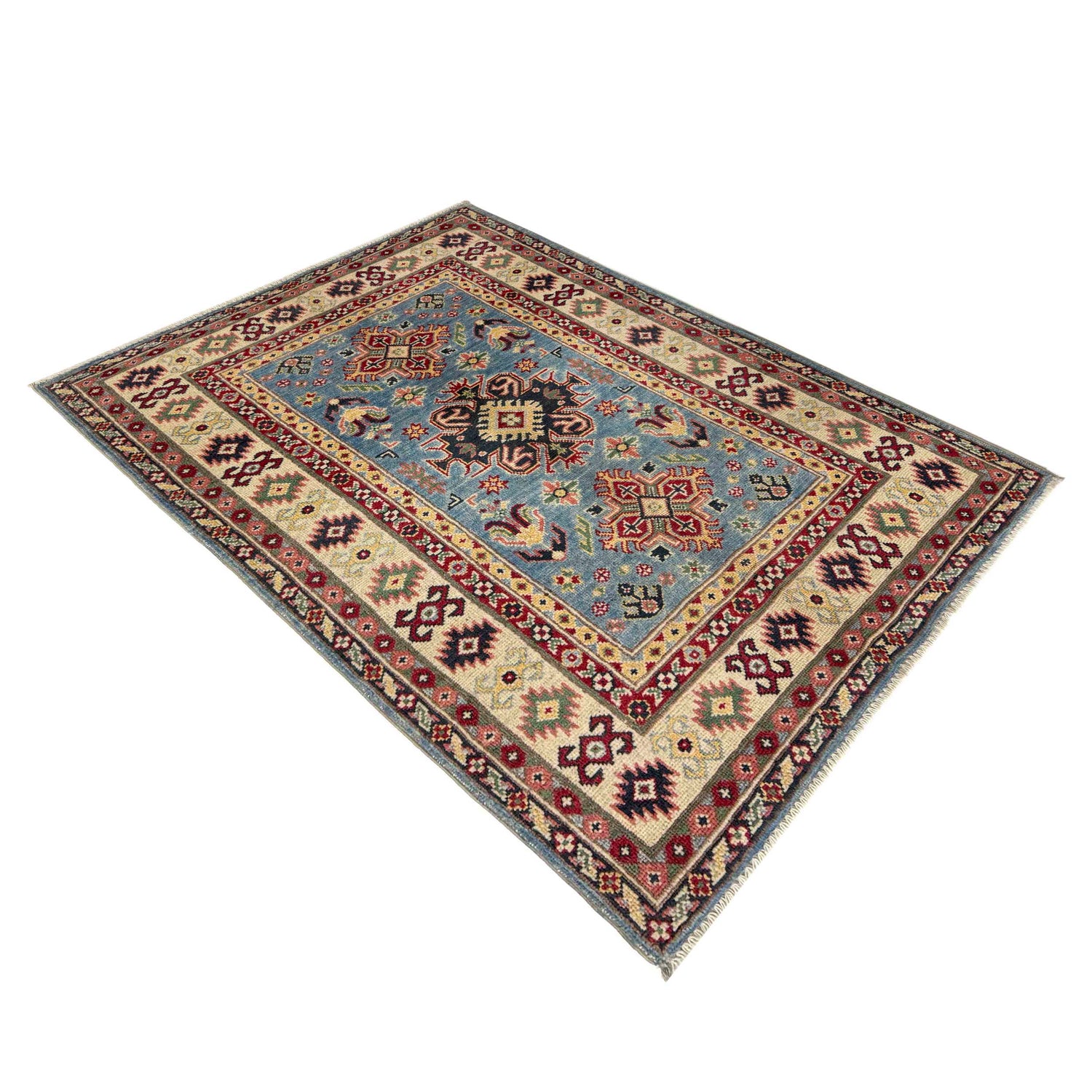 Hand Knotted Kazak Rug 3' 3" x 5' 1" (ft)- No. R37520