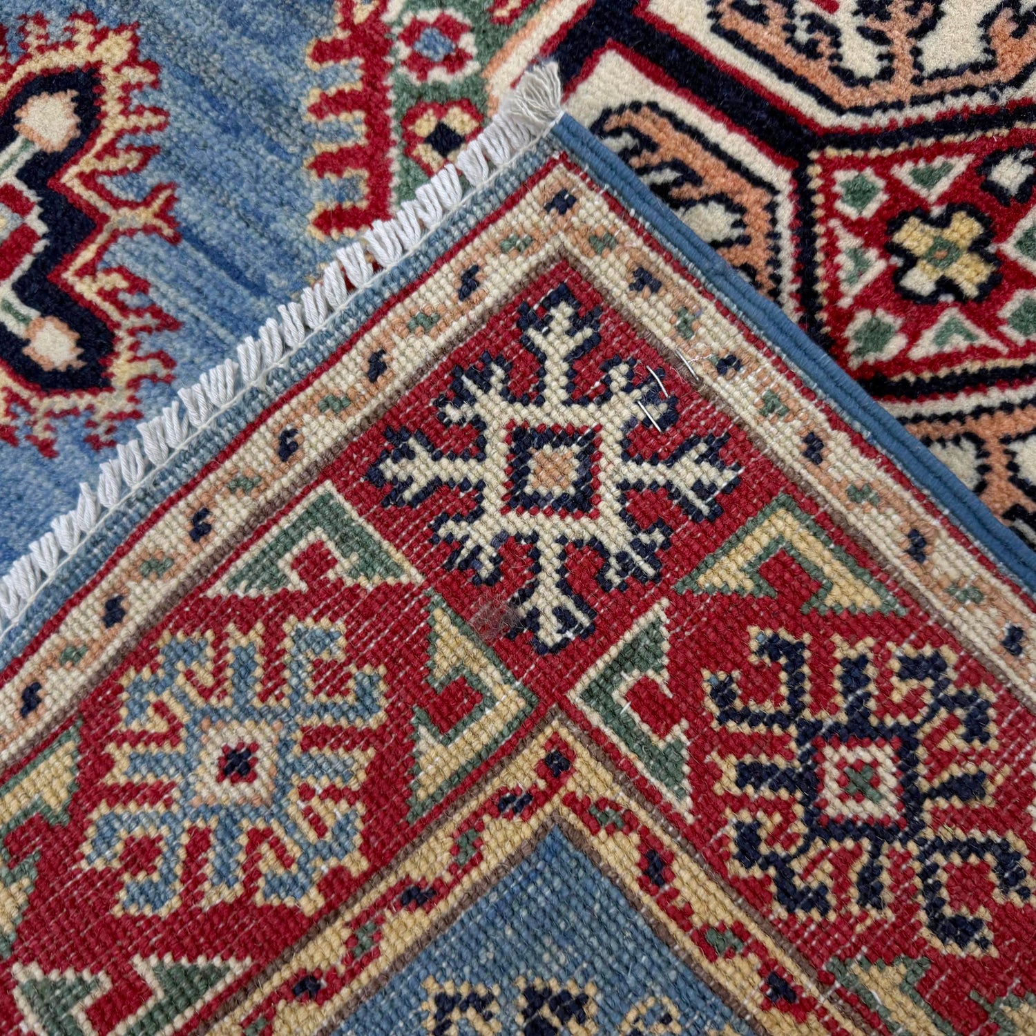 Blue Color Kazak Rug 3' 4" x 4' 10" (ft)- No. R37529