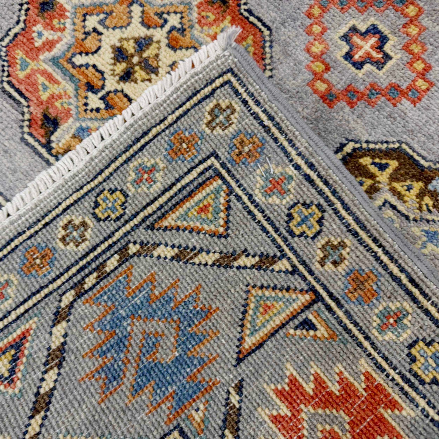 Handmade Grey Color Waziri Rug 3' 3" x 4' 11" (ft) - No. R37530