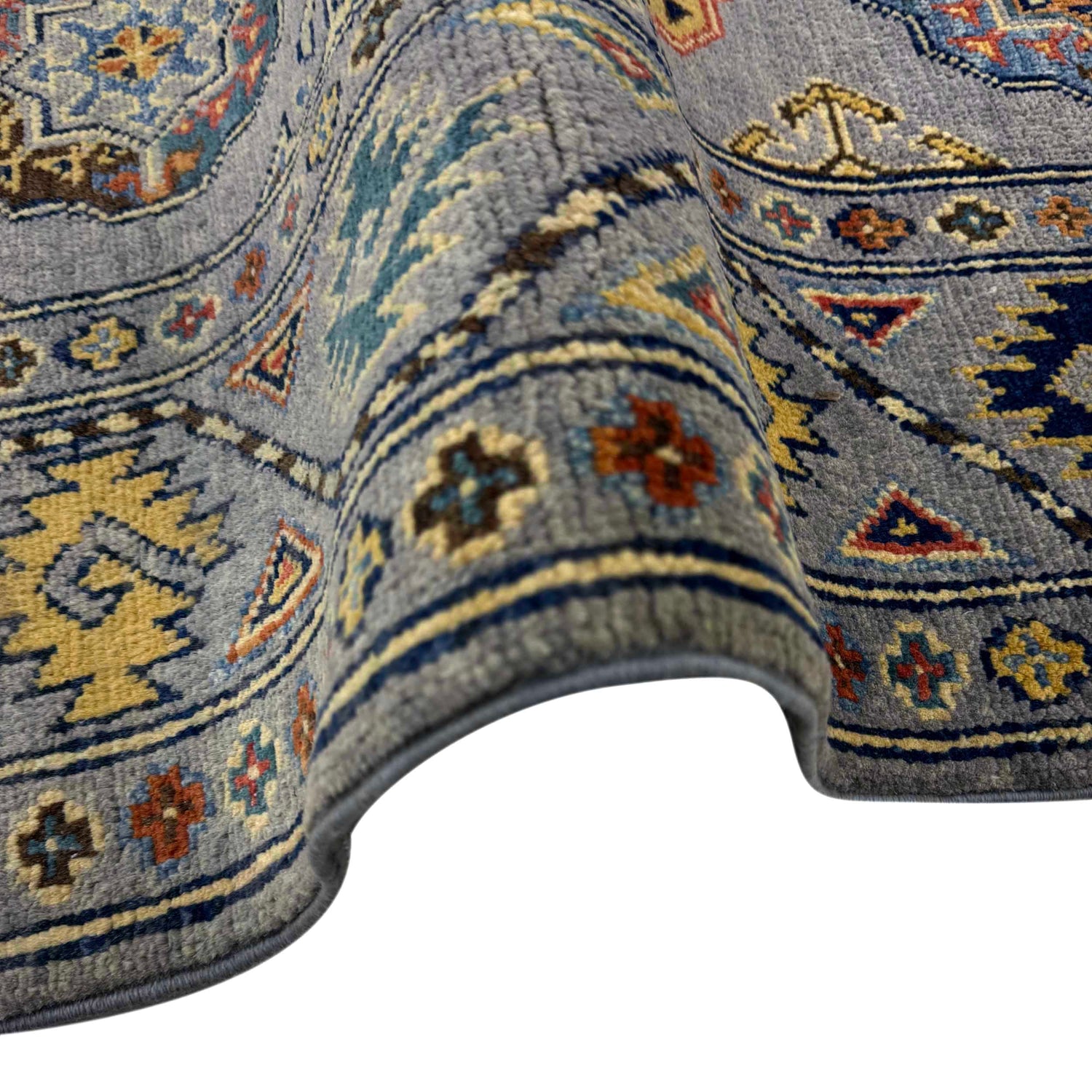 Handmade Grey Color Waziri Rug 3' 3" x 4' 11" (ft) - No. R37530