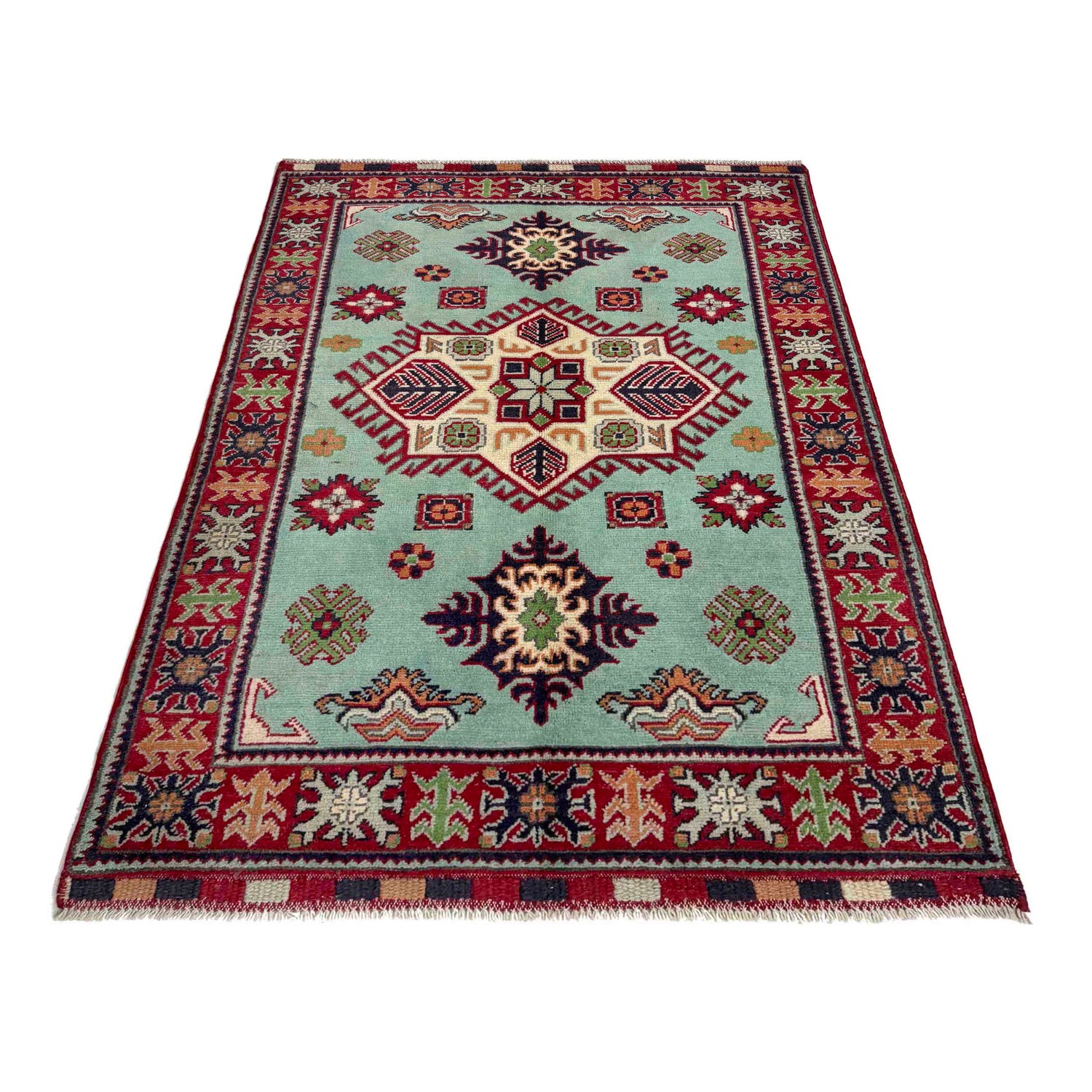Oriental Kazak Rug 3' 2" x 4' 9" (ft)- No. R37531