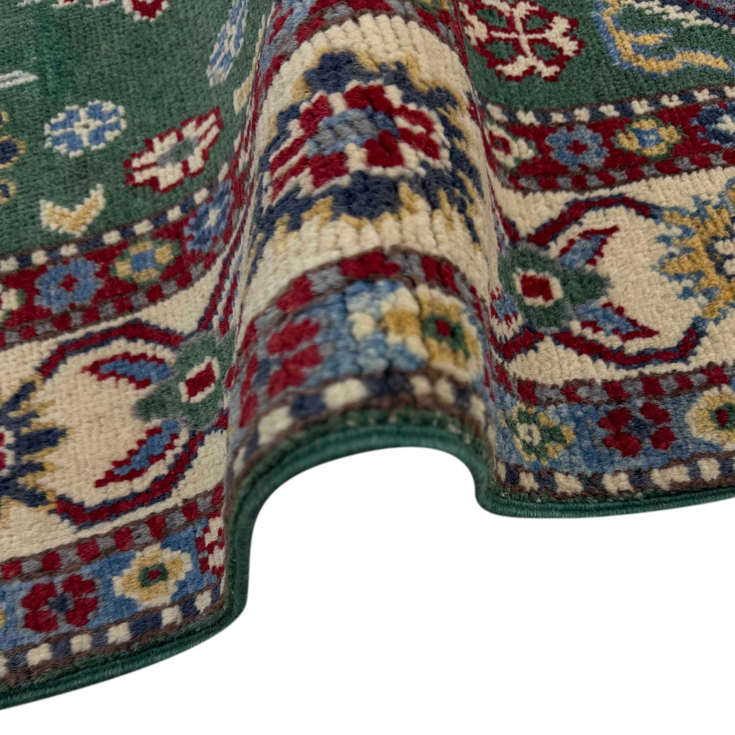 Green Color Kazak Rug 3' 3" x 5' 0" (ft)- No. R37532