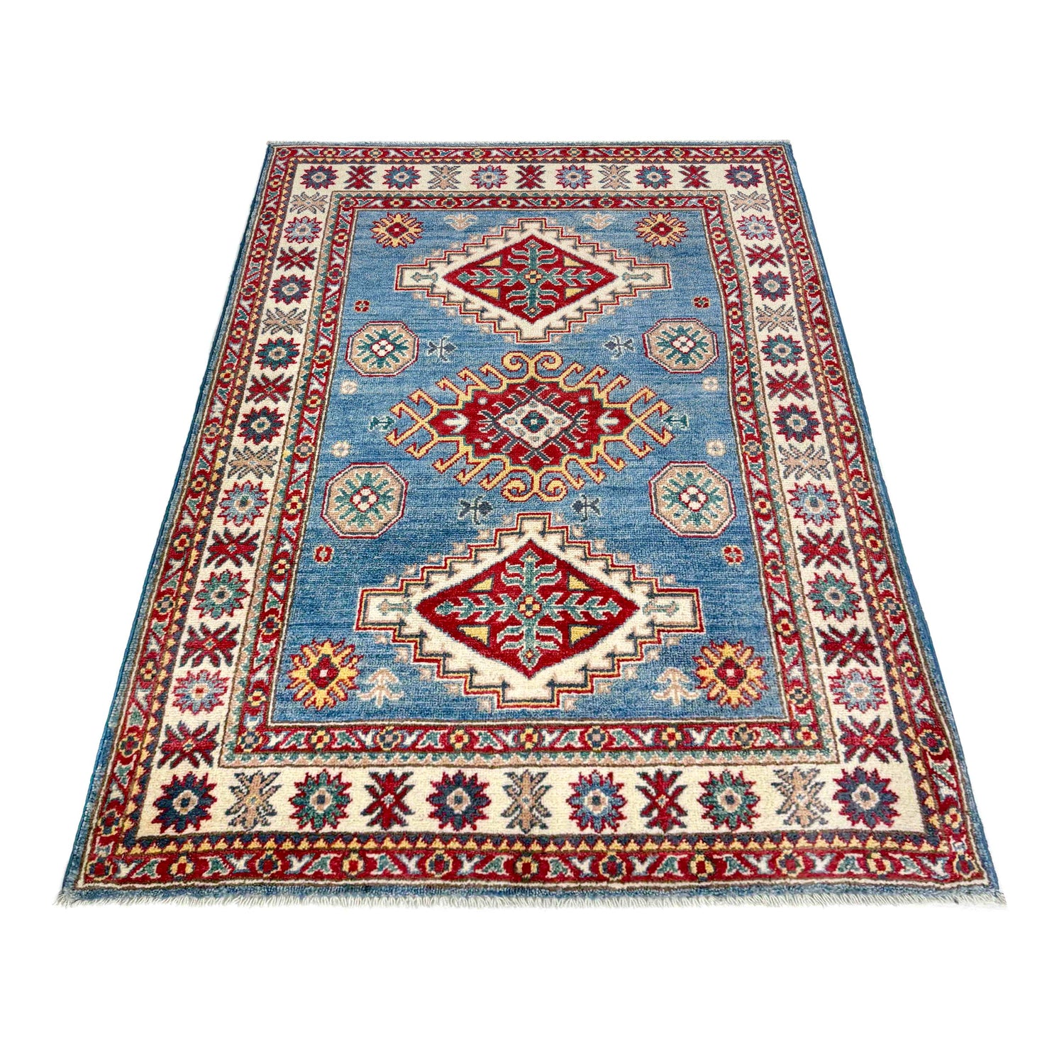 Hand Knotted Kazak Rug 3' 3" x 4' 11" (ft)- No. R37533