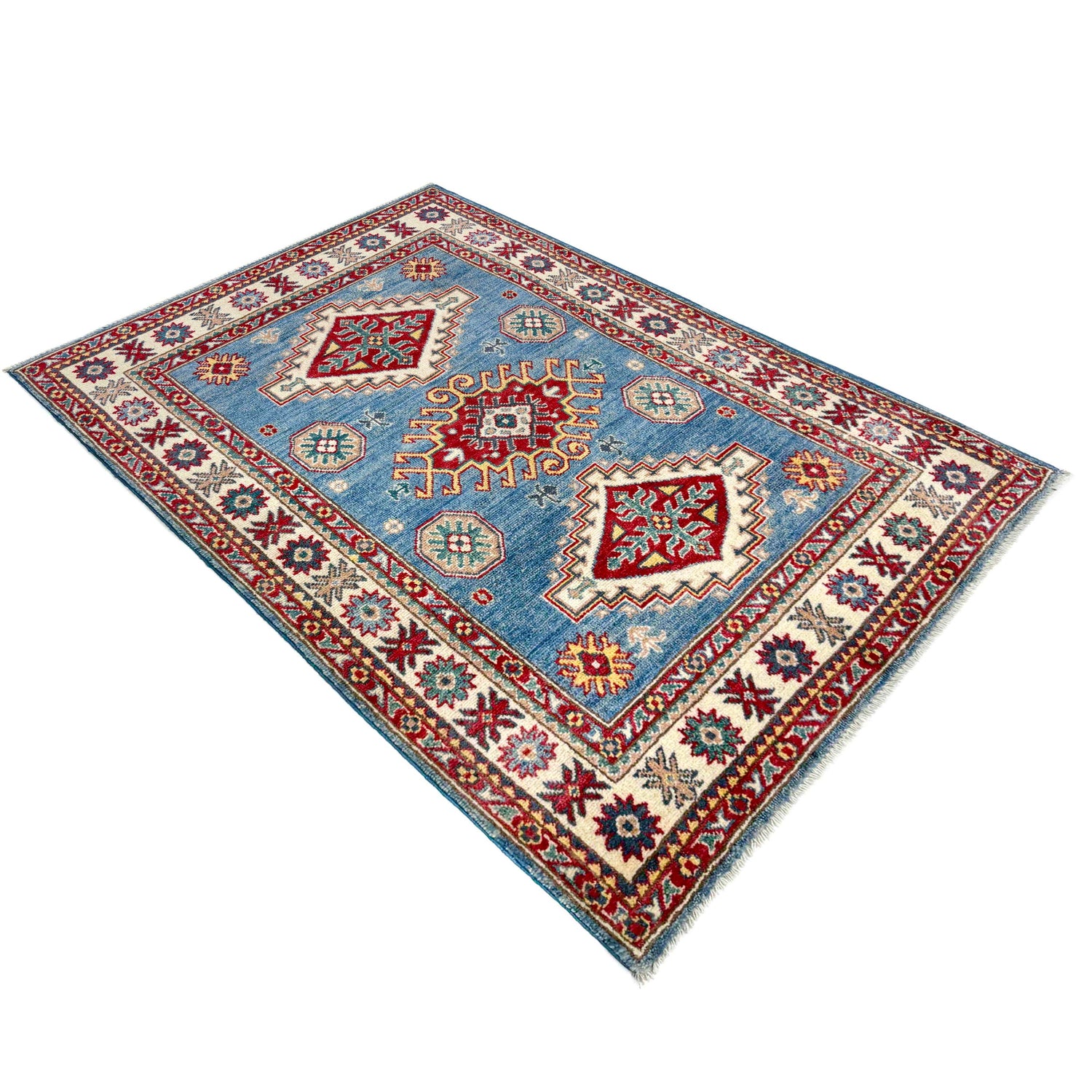 Hand Knotted Kazak Rug 3' 3" x 4' 11" (ft)- No. R37533