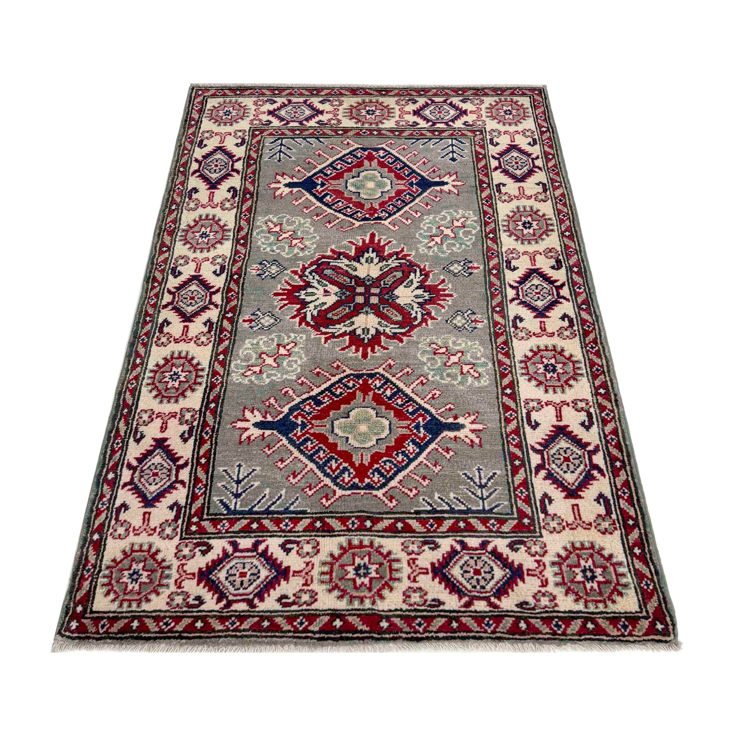 Grey Color Kazak Rug 2' 7" x 4' 4" (ft) - No. R37541