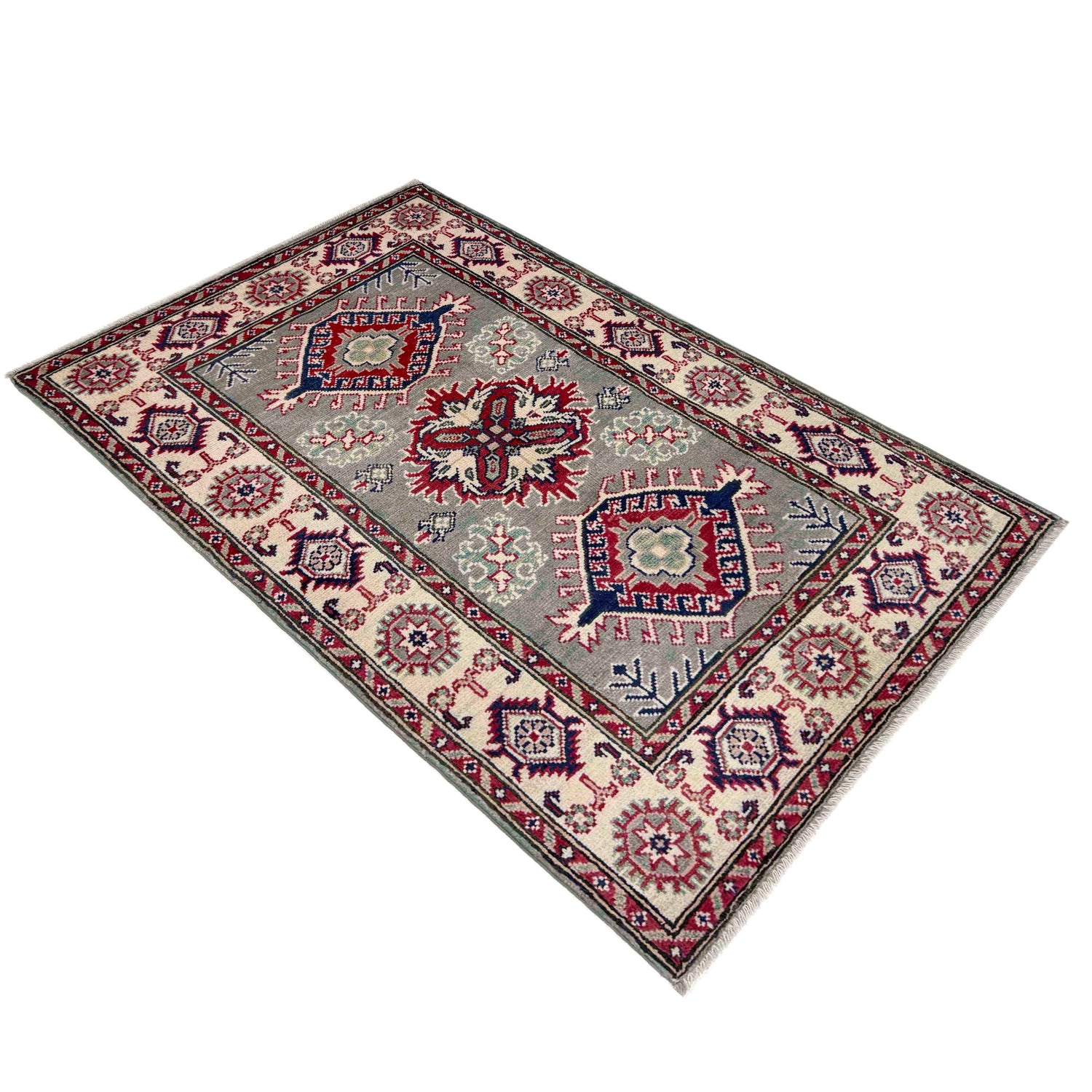Grey Color Kazak Rug 2' 7" x 4' 4" (ft) - No. R37541