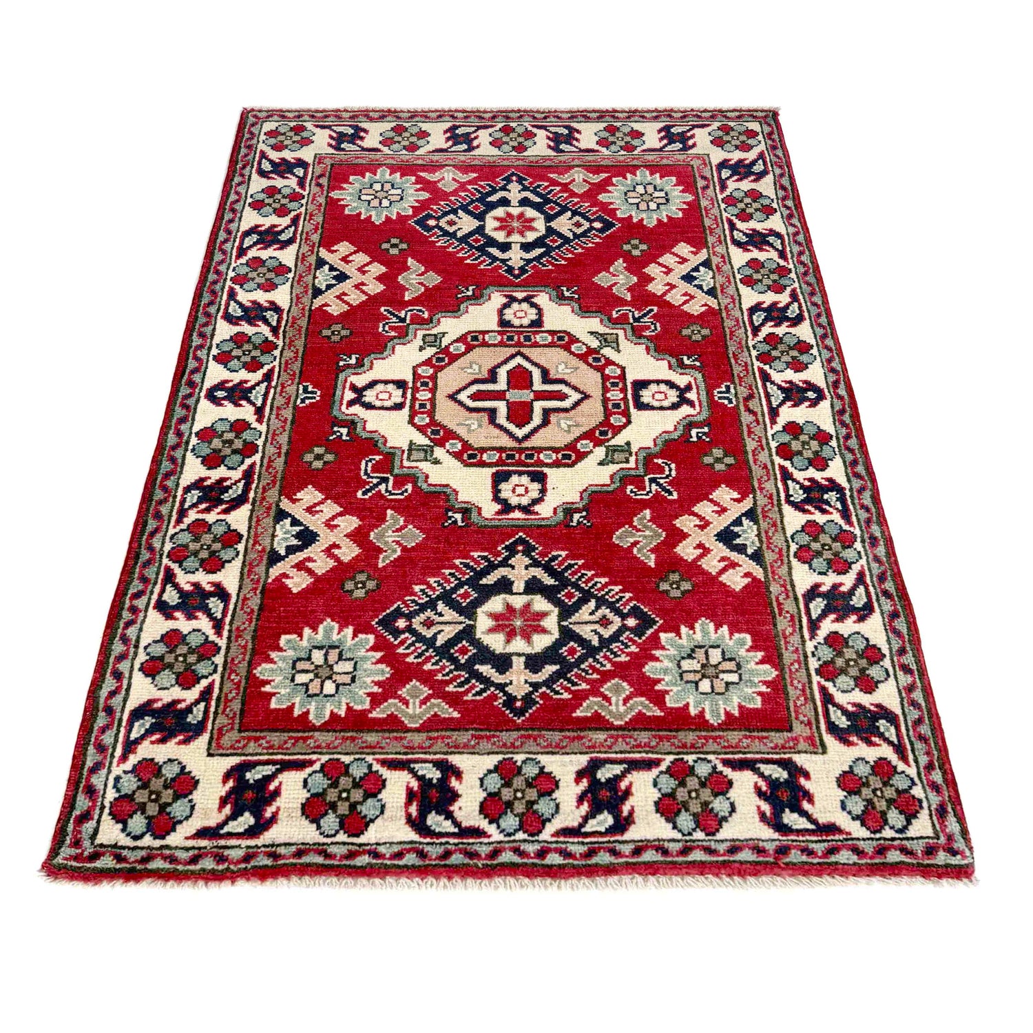 Red Color Kazak Rug 2' 7" x 4' 1" (ft) - No. R37544