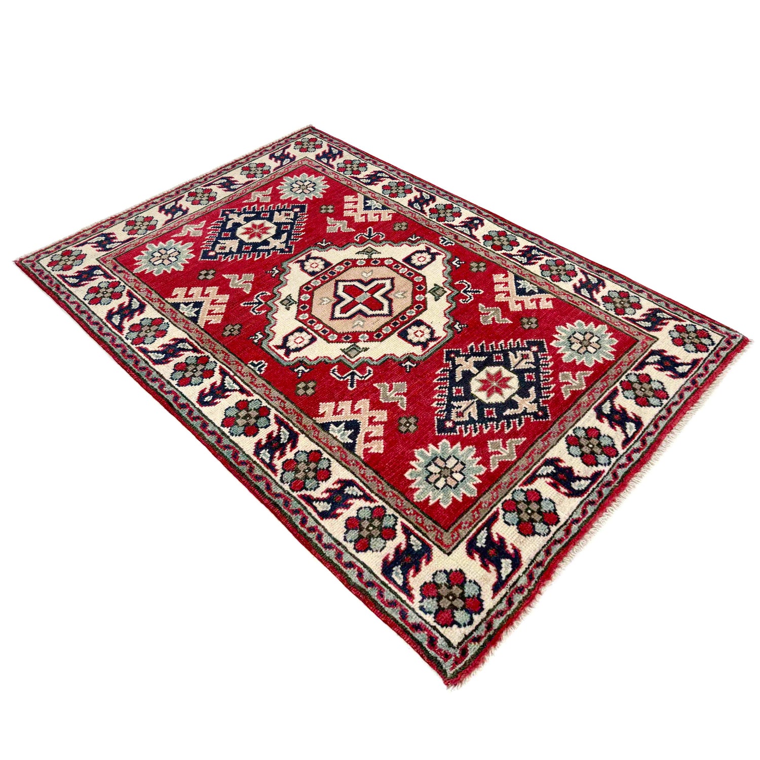 Red Color Kazak Rug 2' 7" x 4' 1" (ft) - No. R37544