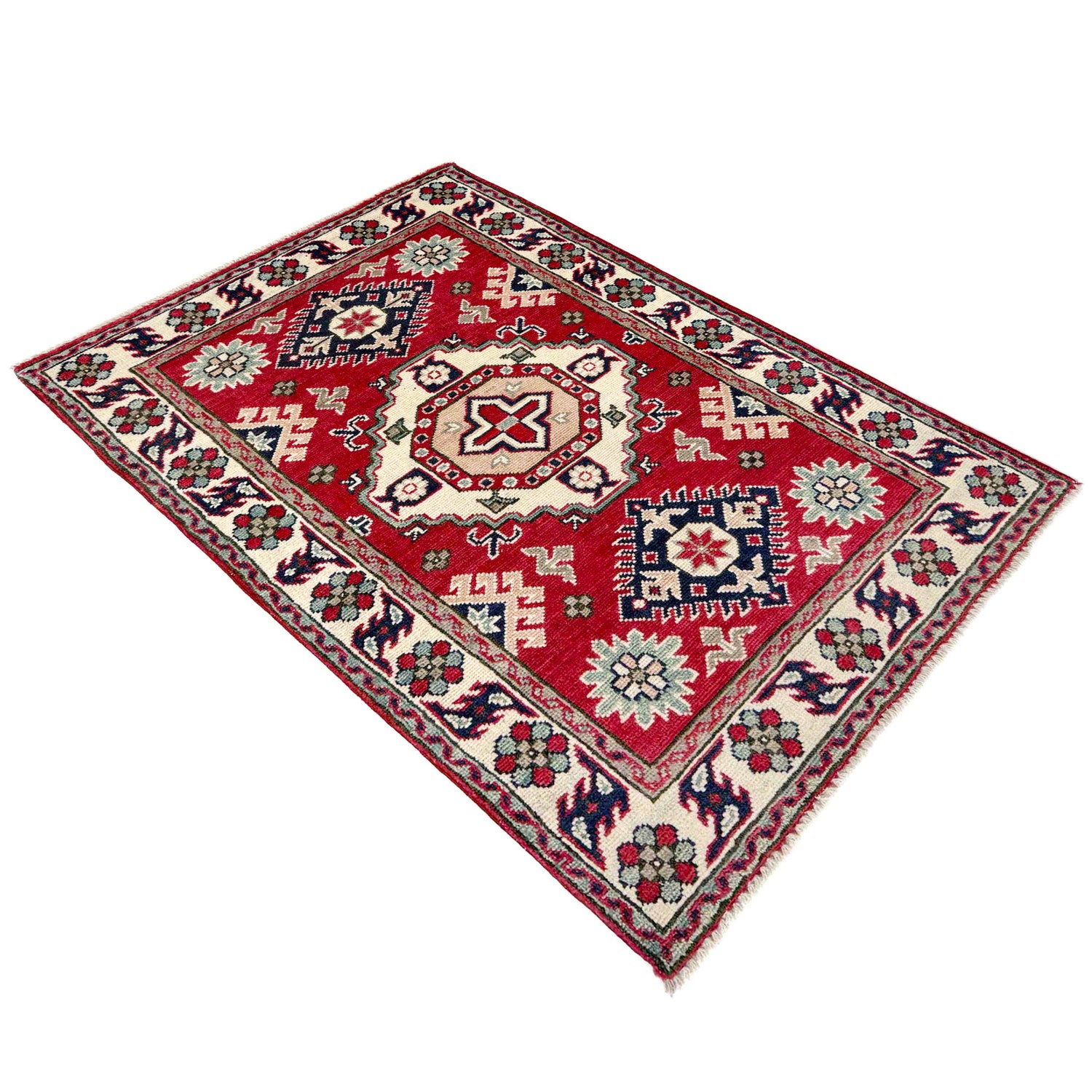 Red Color Kazak Rug 2' 7" x 4' 1" (ft) - No. R37544