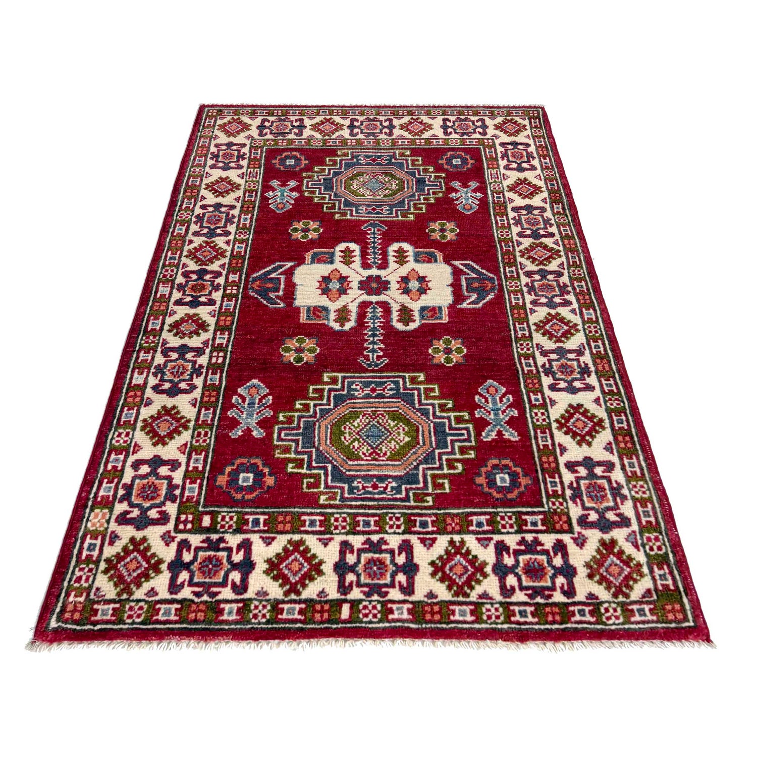 Hand Knotted Kazak Rug 2' 8" x 4' 2" (ft) - No. R37548