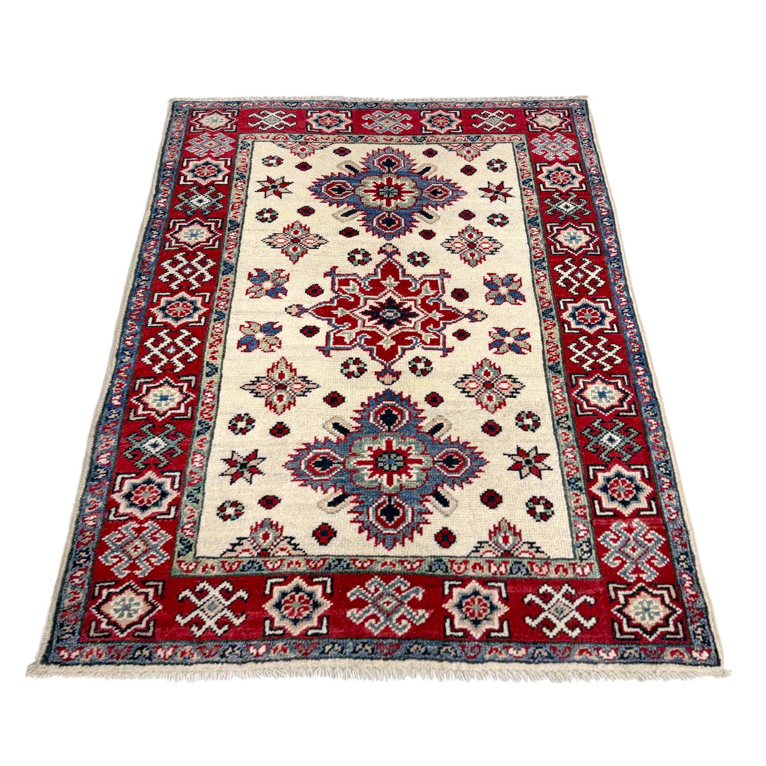 Ivory Color Kazak Rug 2' 7" x 3' 8" (ft) - No. R37550