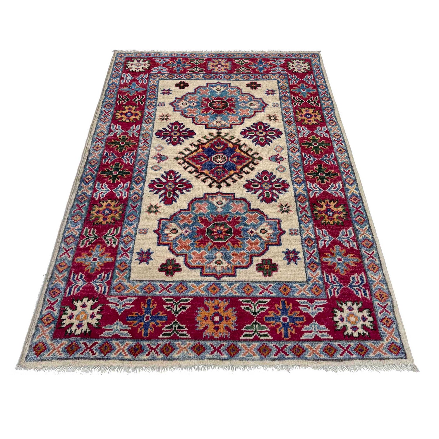 Ivory Color Kazak Rug 2' 8" x 4' 2" (ft) - No. R37551