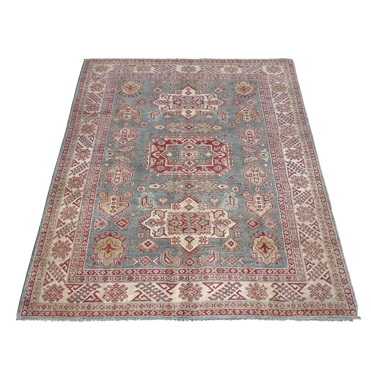 Hand Knotted Kazak Rug 6' 1" x 8' 9" (ft) - No. R37571