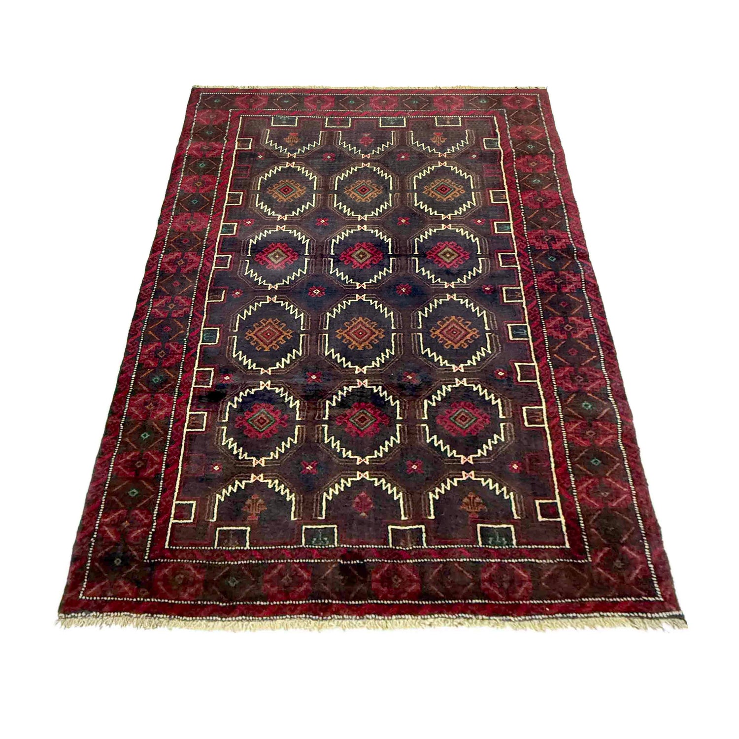 Hand Knotted Baluchi Rug 3' 10" x 6' 4" (ft) - No. R37605