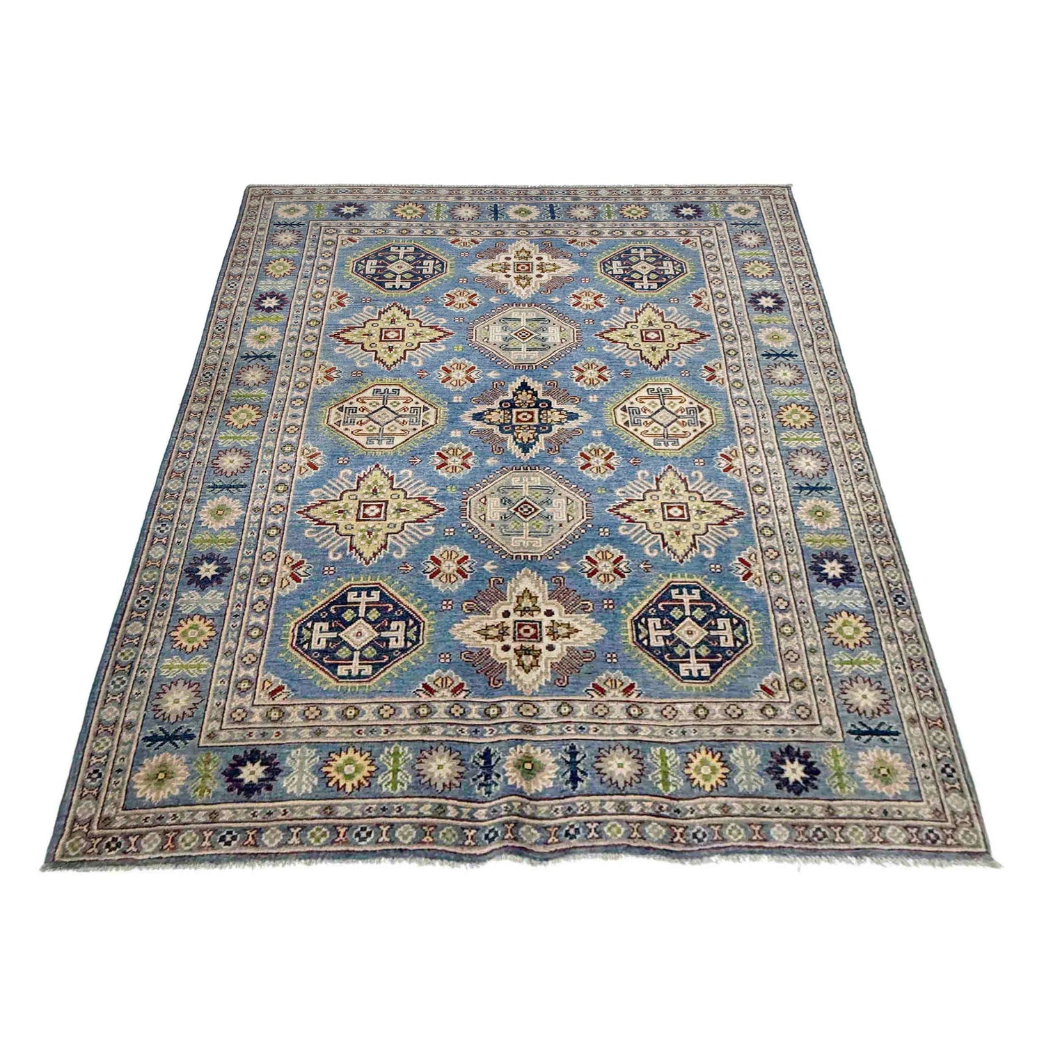 Hand Knotted Kazak Rug 4' 8" x 6' 11" (ft) - No. R37613