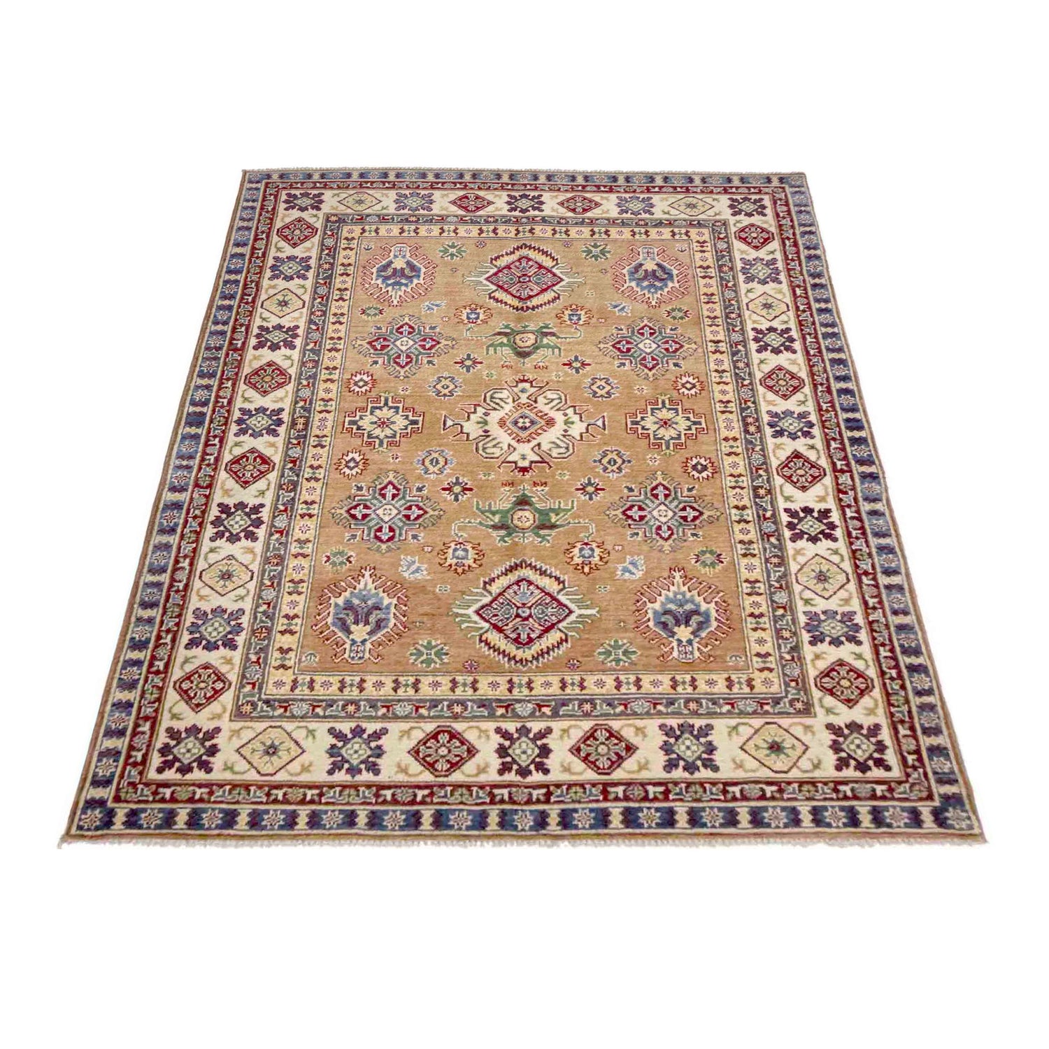 Orange Color Kazak Rug 5' 1" x 6' 7" (ft) - No. R37617