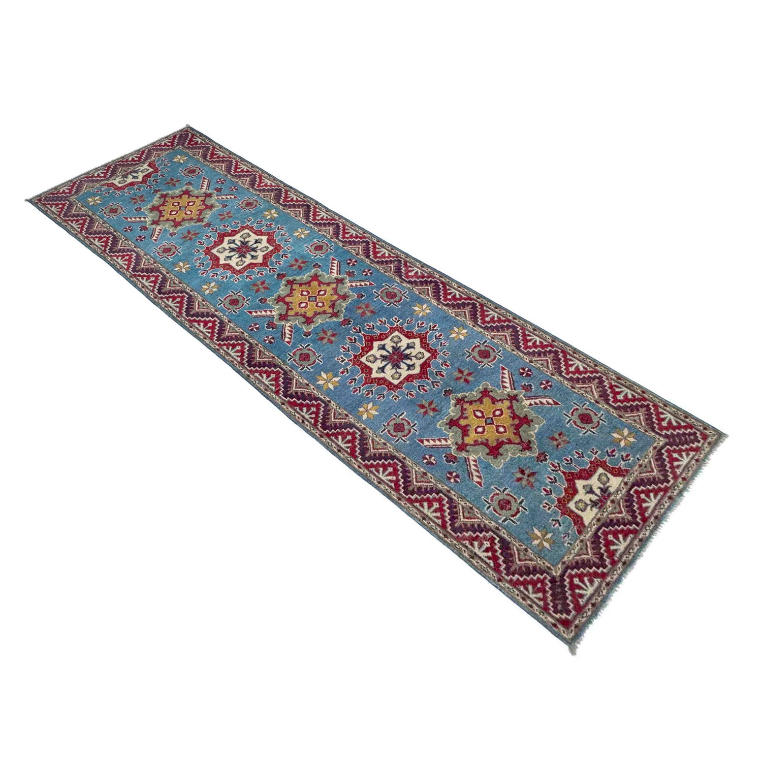 Hand Knotted Kazak Runner 3' 1" x 9' 6" (ft) - No. R37618