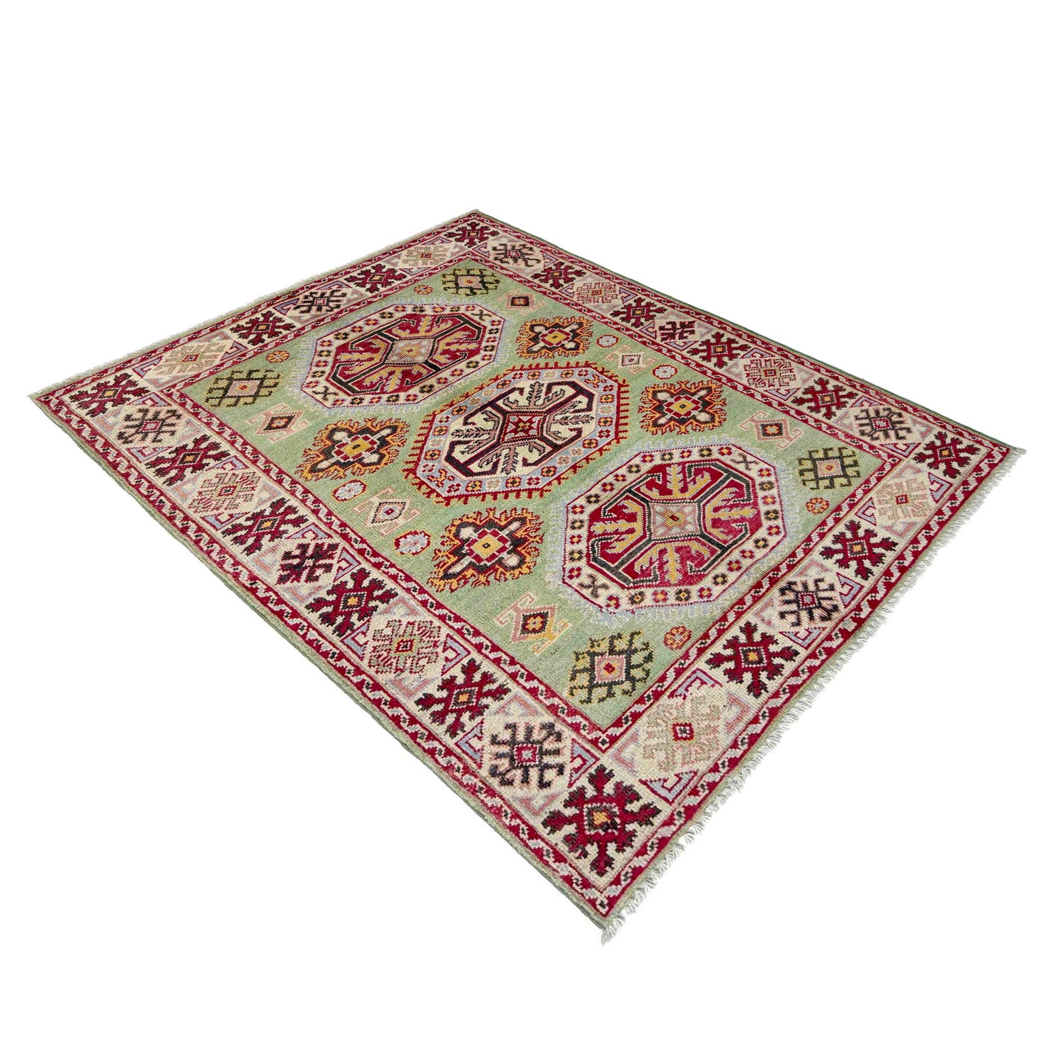 Hand Knotted Kazak Rug 3' 6" x 4' 9" (ft)- No. R37620
