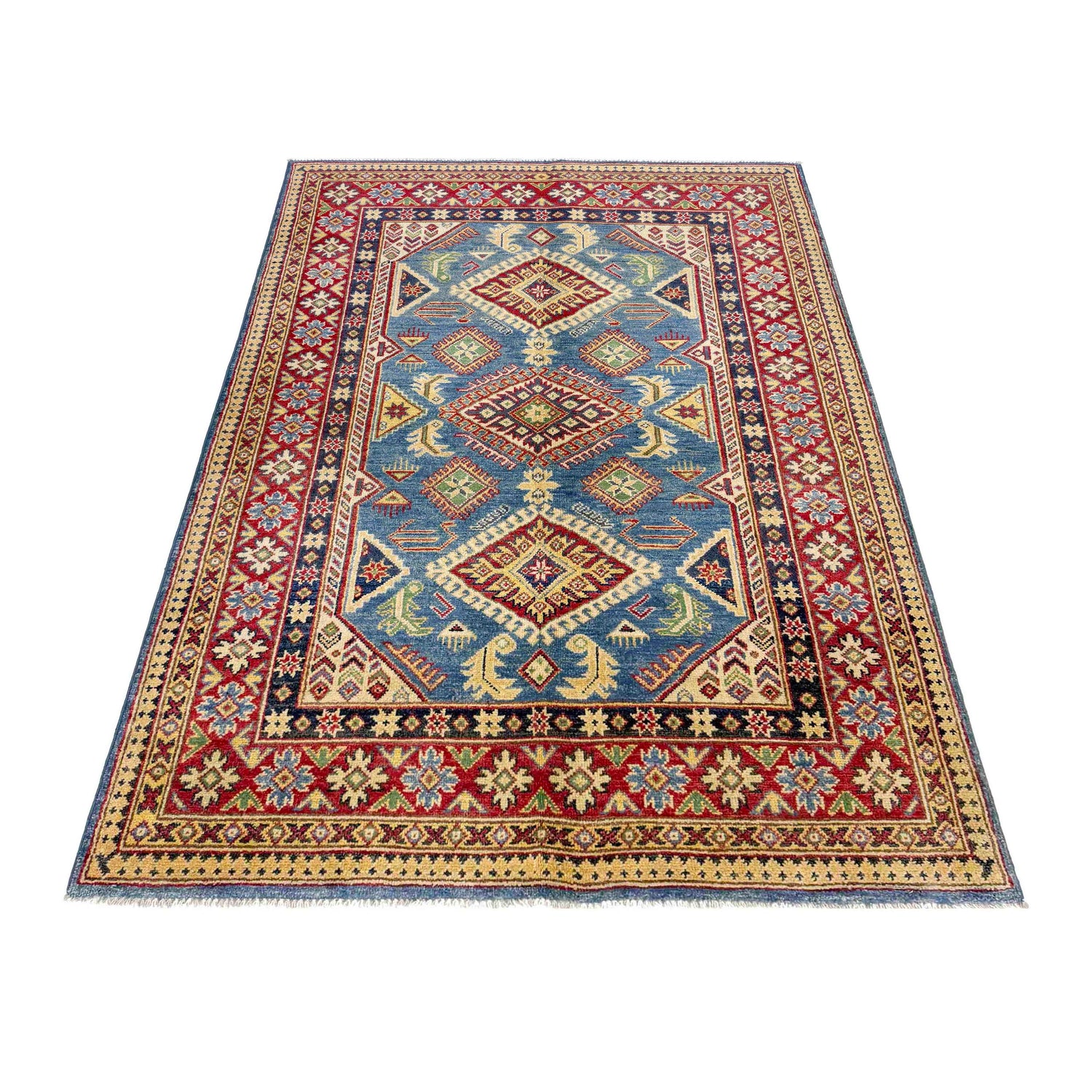 Blue Color Kazak Rug 4' 2" x 5' 11" (ft) - No. R37621