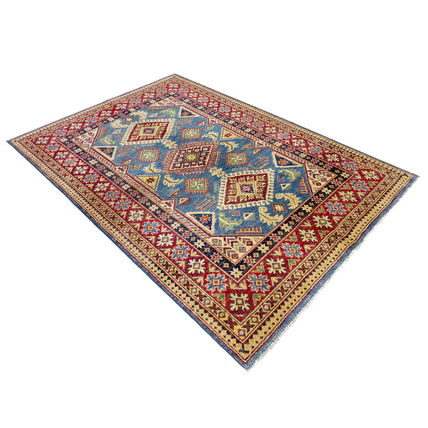Blue Color Kazak Rug 4' 2" x 5' 11" (ft) - No. R37621