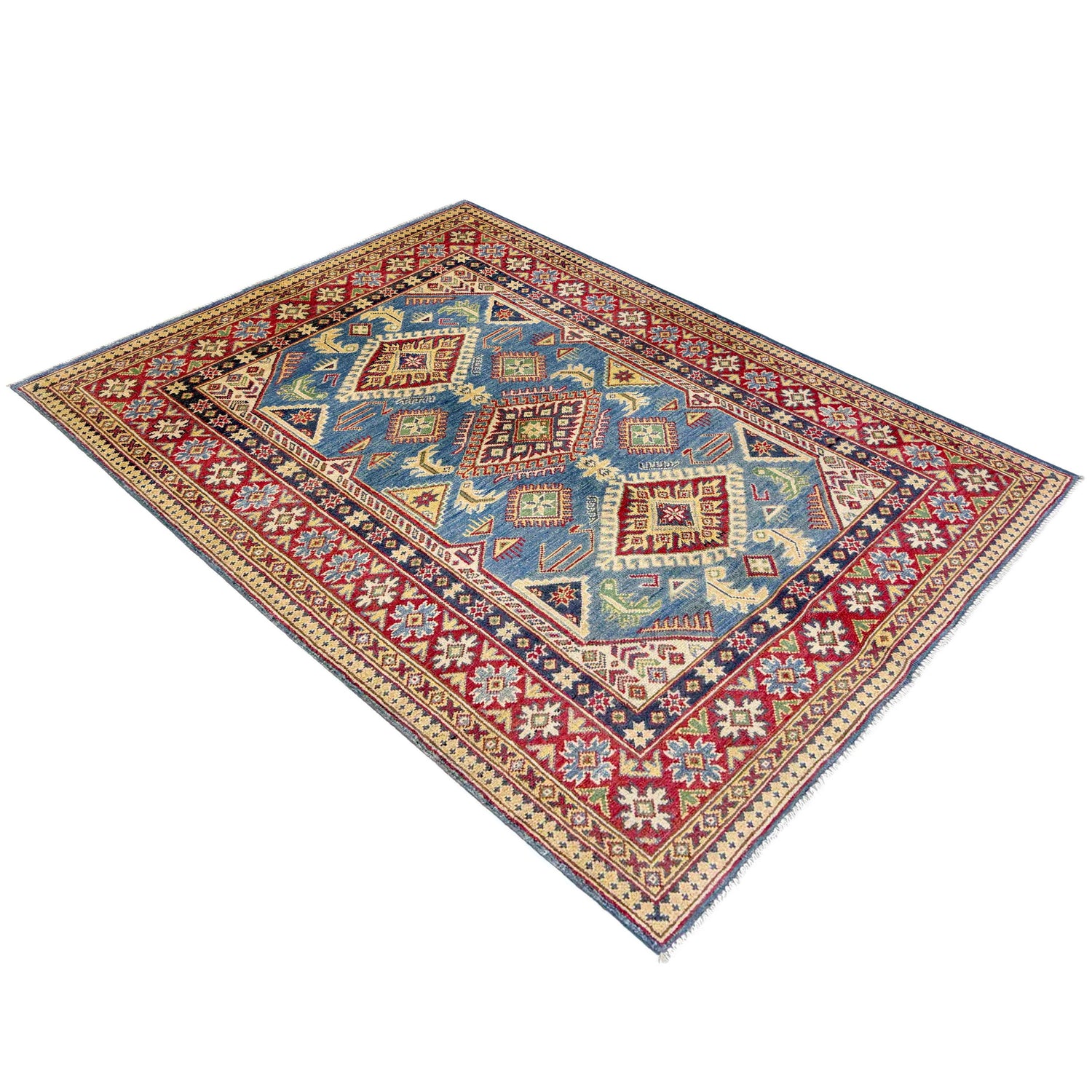 Blue Color Kazak Rug 4' 2" x 5' 11" (ft) - No. R37621