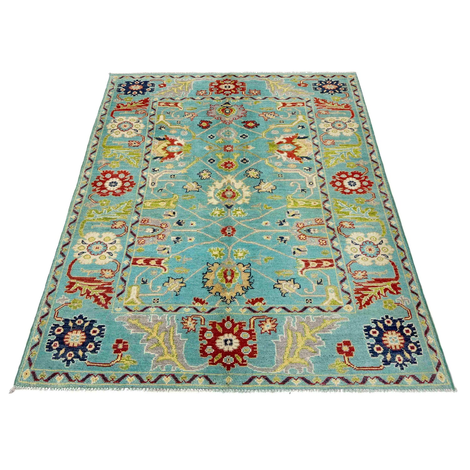 Hand-Knotted Sultani Rug 4' 0" x 5' 8" (ft) - No. R37622