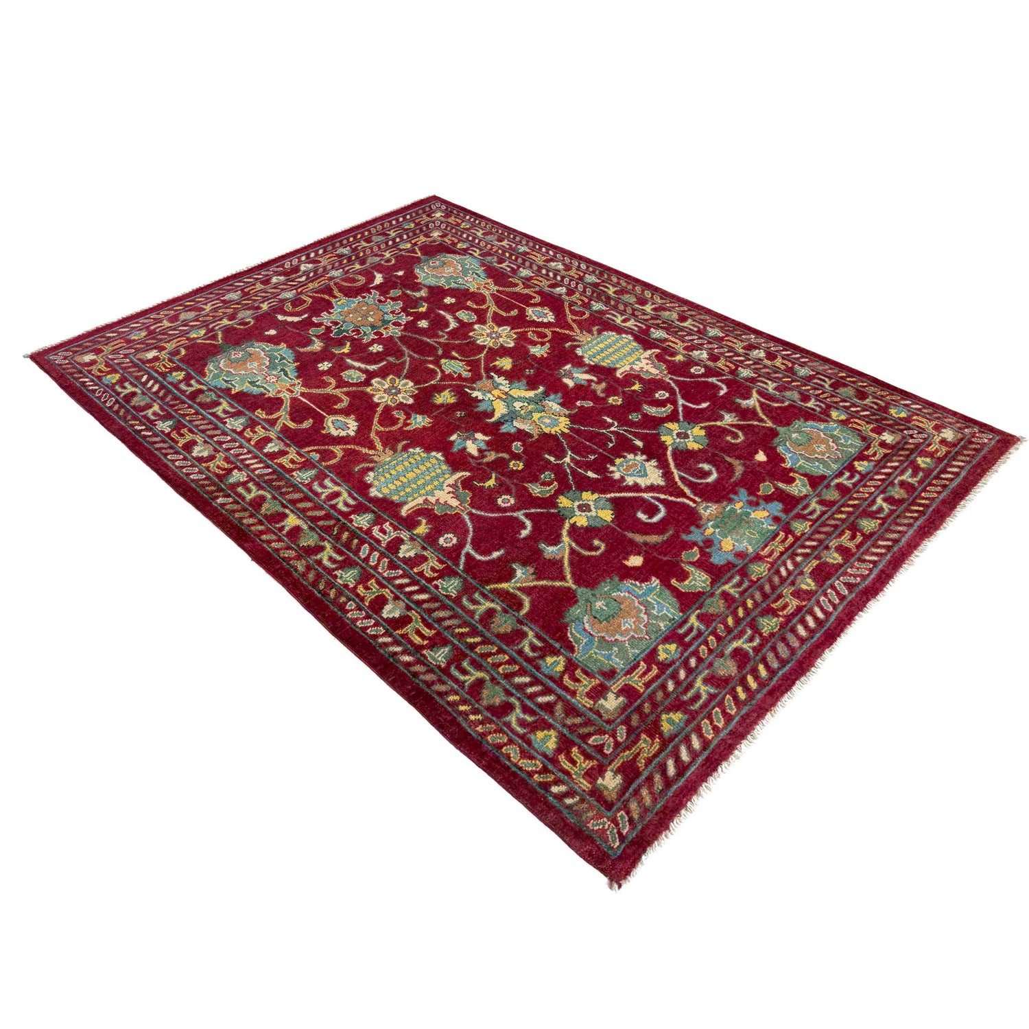 Red Color Sultani Carpet 4' 1" x 6' 2" (ft) - No. R37624