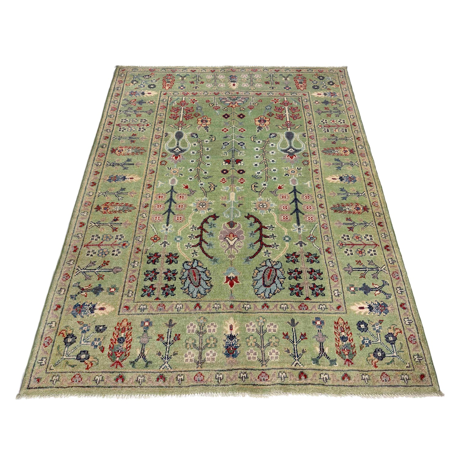 Handmade Tree of Life Rug 4' 1" x 5' 9" (ft) - No. R37625