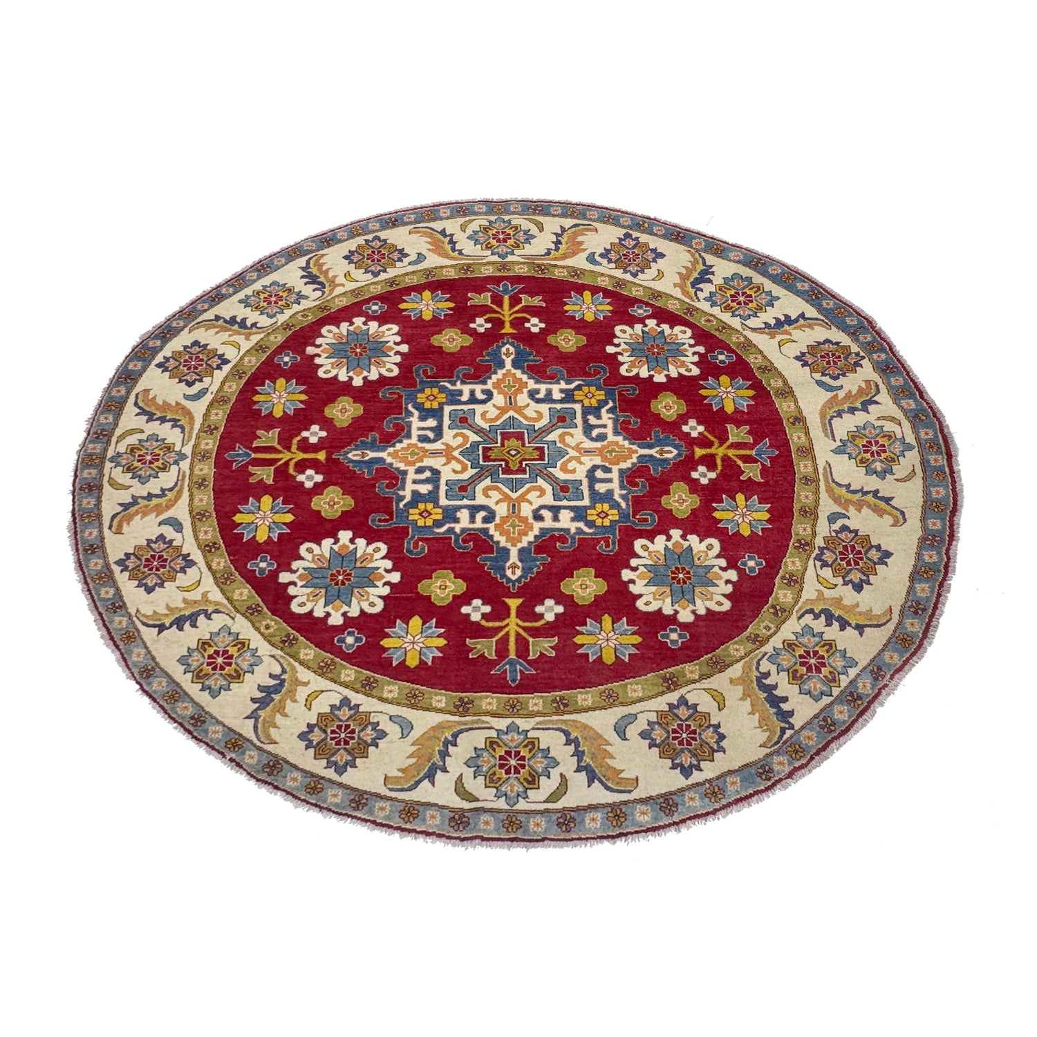 Oriental Kazak Carpet Round Shape 7' 10" x 7' 7" (ft) - No. R37630