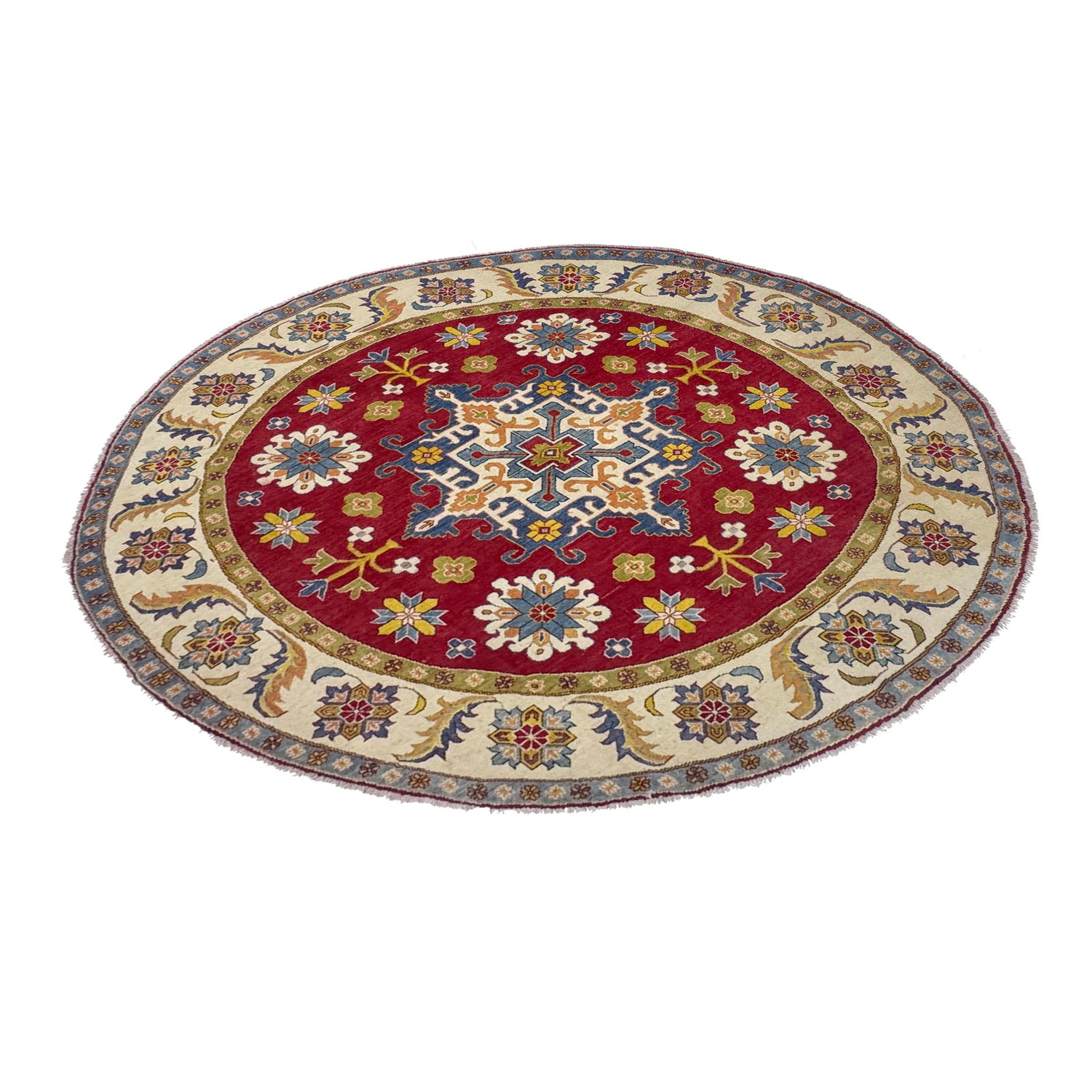 Oriental Kazak Carpet Round Shape 7' 10" x 7' 7" (ft) - No. R37630