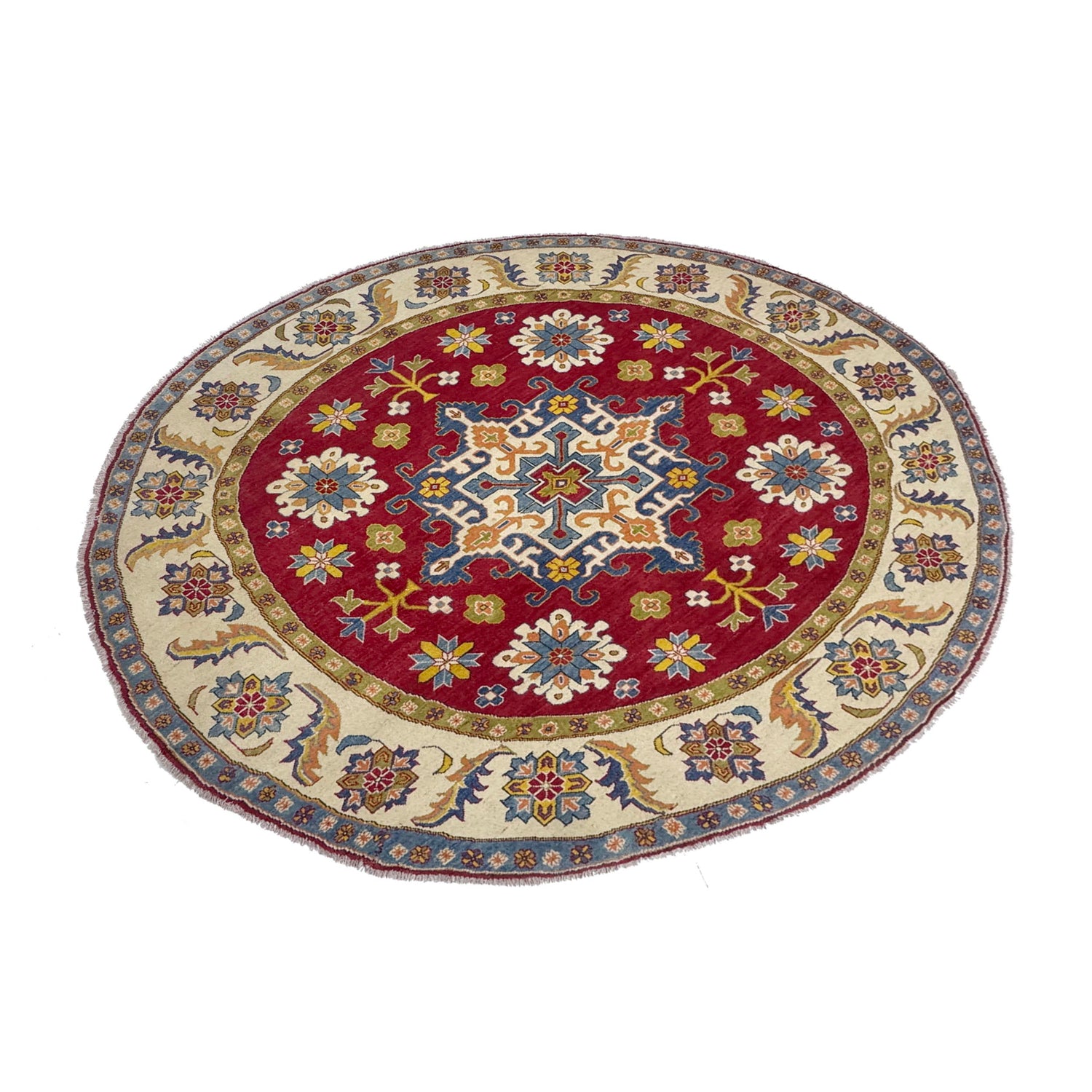 Oriental Kazak Carpet Round Shape 7' 10" x 7' 7" (ft) - No. R37630