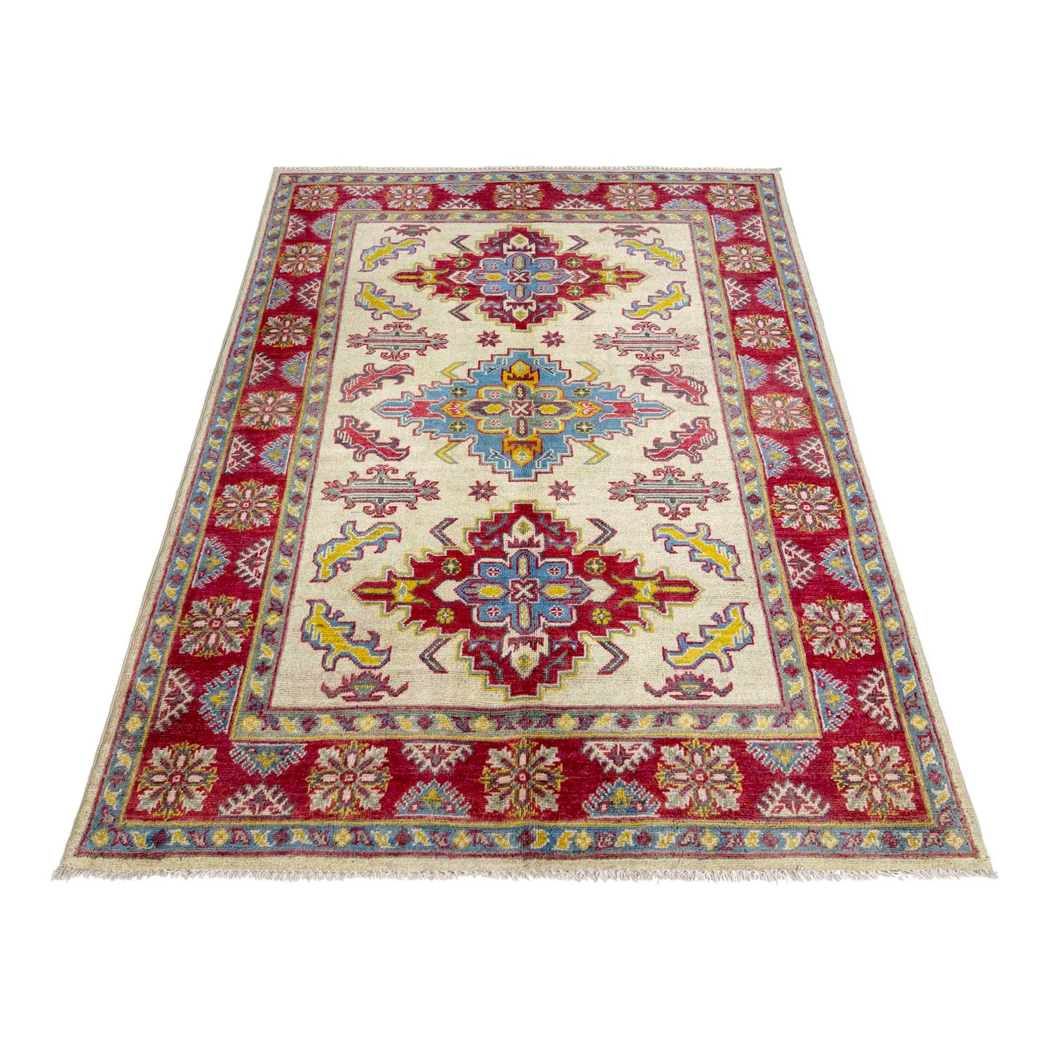Hand Knotted Kazak Rug 4' 0" x 5' 8" (ft) - No. R37635