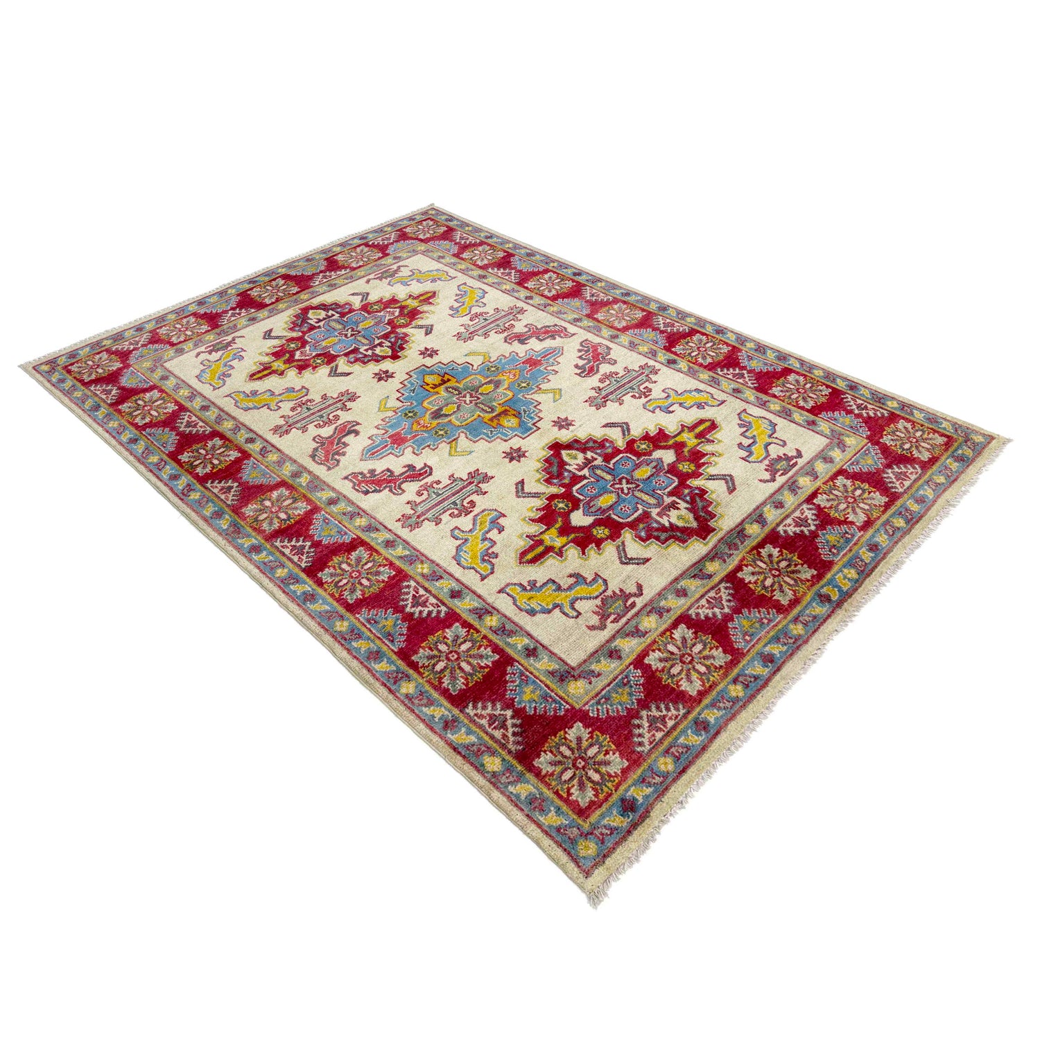Hand Knotted Kazak Rug 4' 0" x 5' 8" (ft) - No. R37635