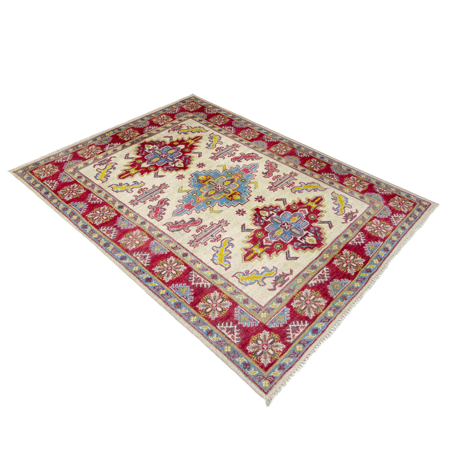 Hand Knotted Kazak Rug 4' 0" x 5' 8" (ft) - No. R37635