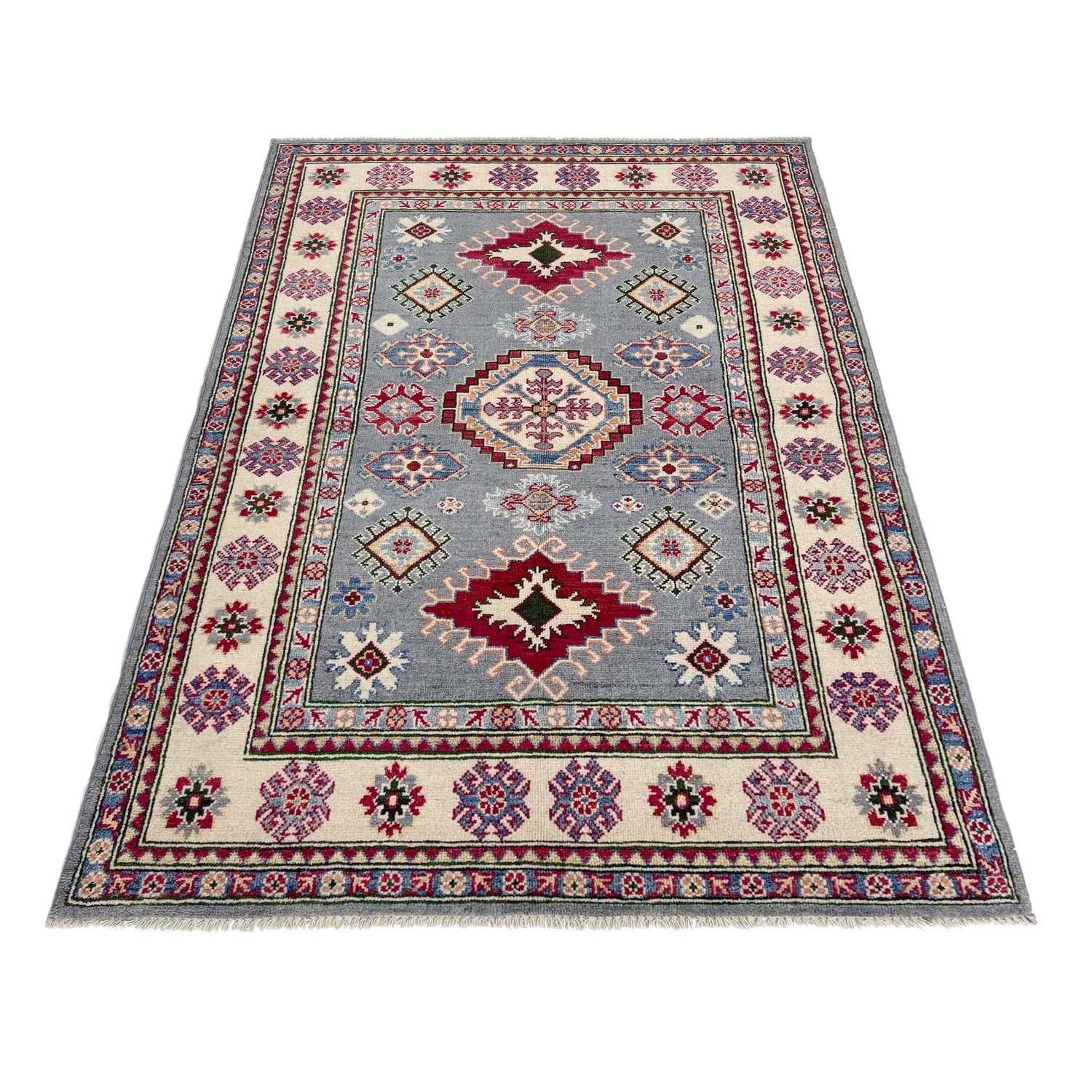 Hand Knotted Kazak Rug 4' 0" x 6' 0" (ft) - No. R37636