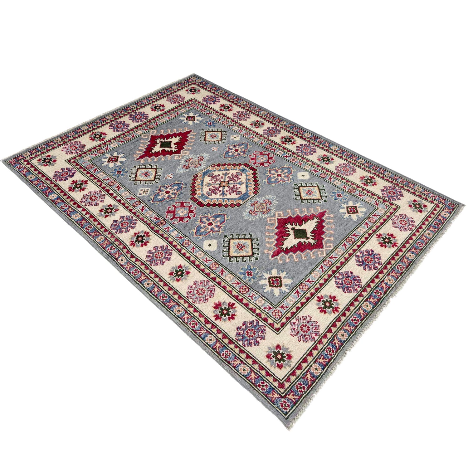 Hand Knotted Kazak Rug 4' 0" x 6' 0" (ft) - No. R37636