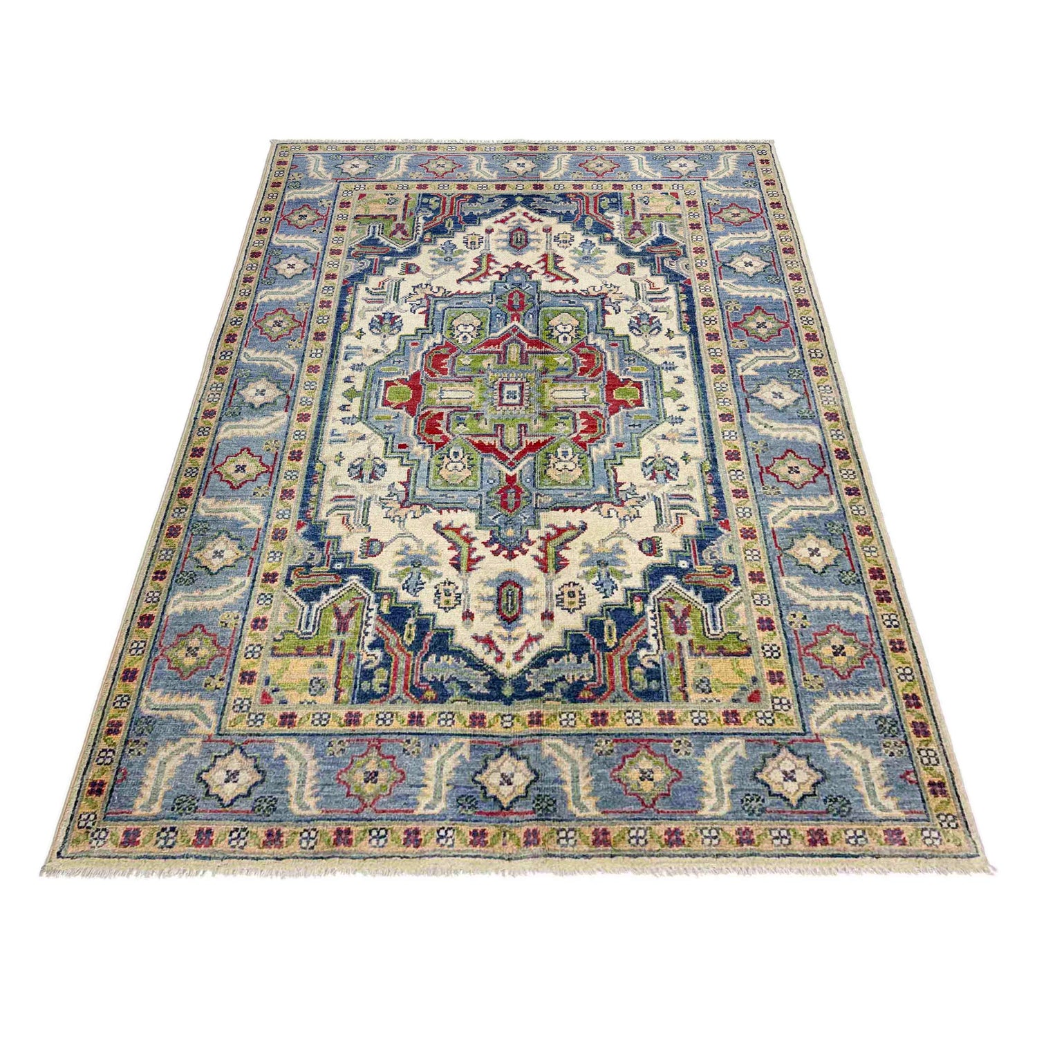 Hand Knotted Persian Design Heriz Rug 3' 11" x 5' 11" (ft) - No. R37637