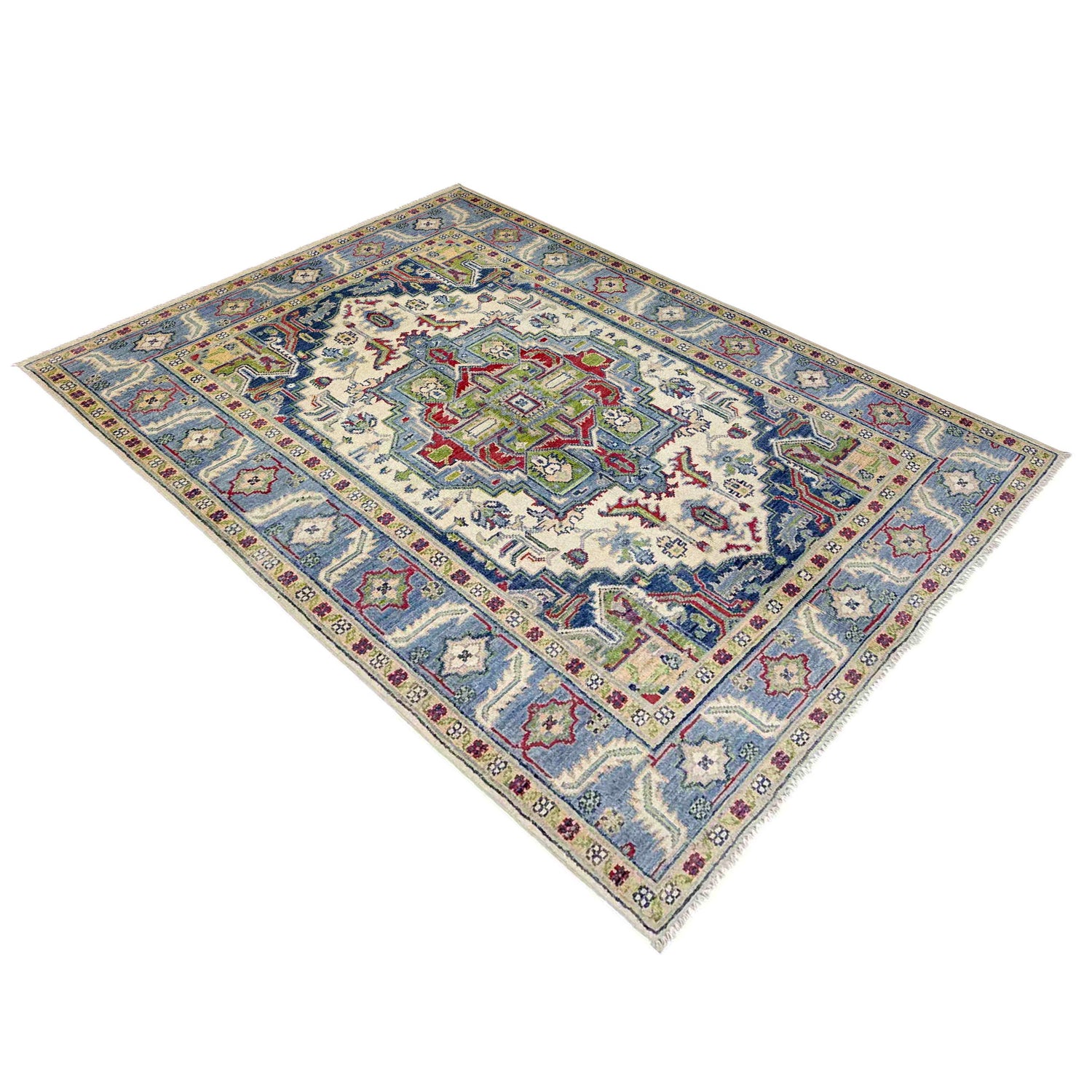 Hand Knotted Persian Design Heriz Rug 3' 11" x 5' 11" (ft) - No. R37637
