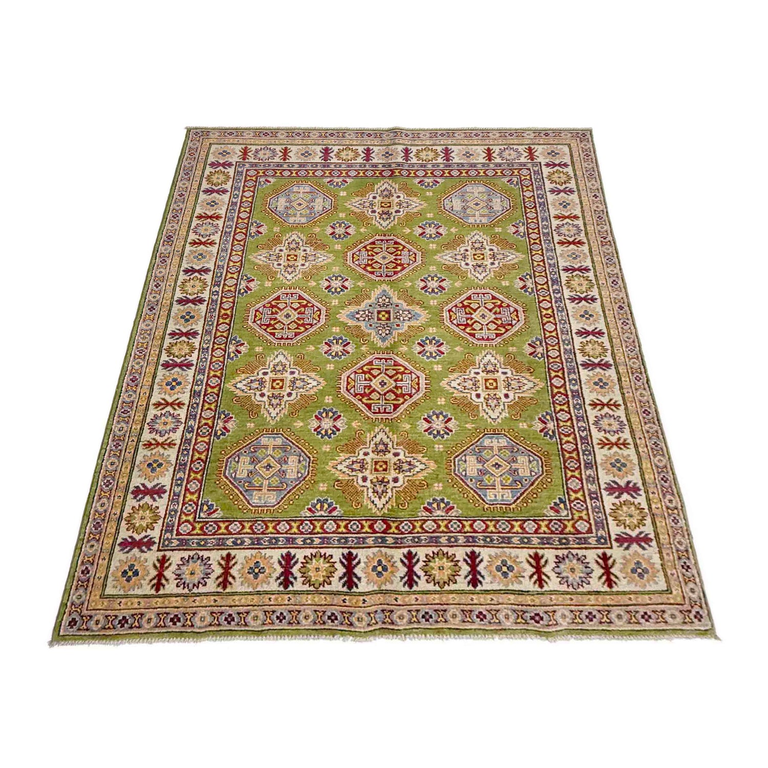 Green Color Kazak Rug 5' 1" x 6' 10" (ft) - No. R37639