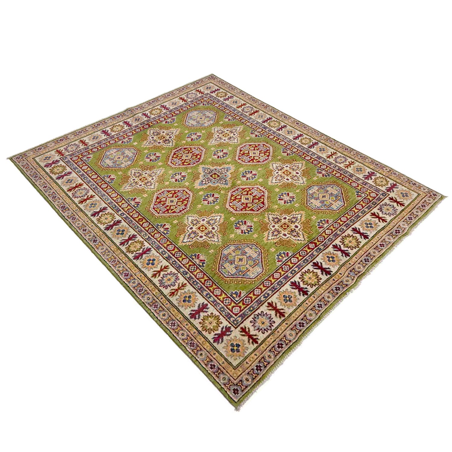 Green Color Kazak Rug 5' 1" x 6' 10" (ft) - No. R37639