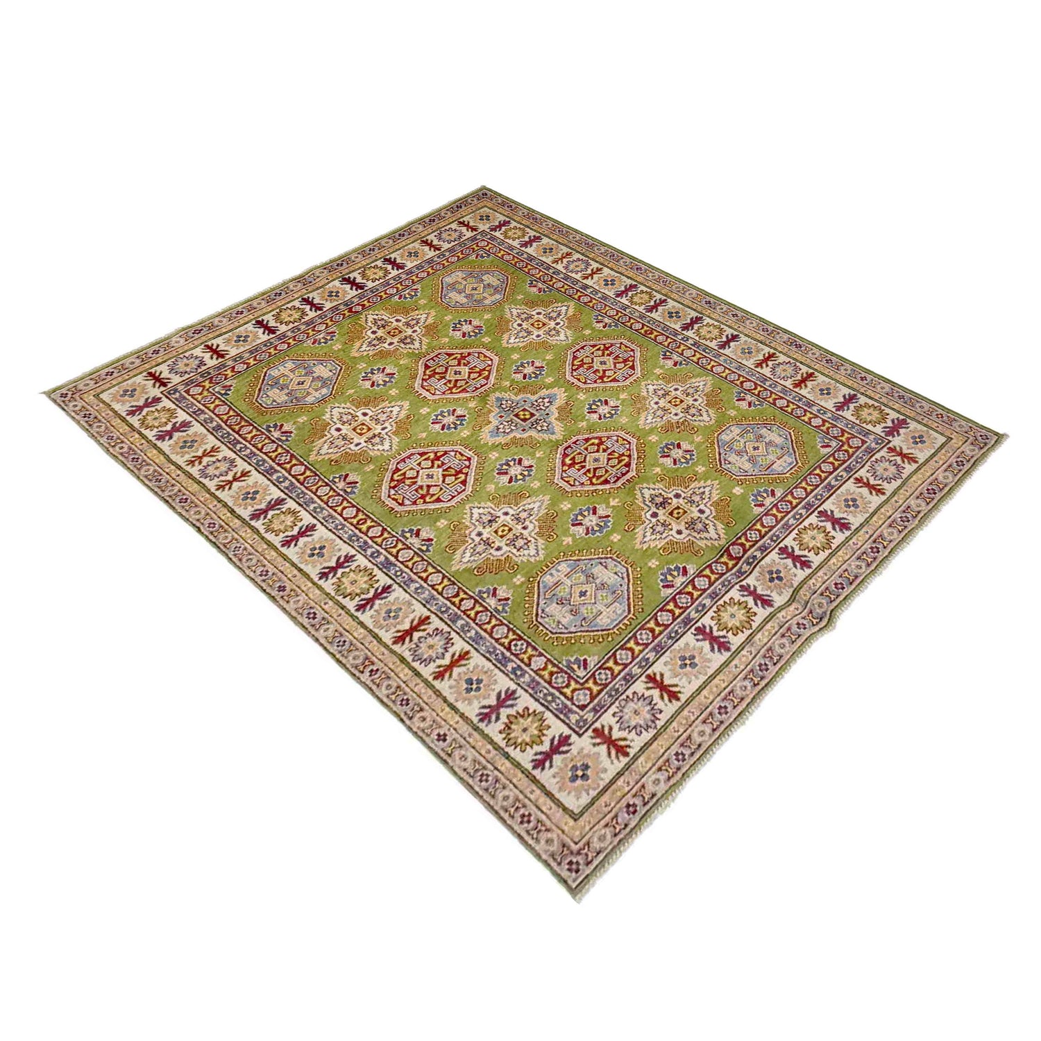 Green Color Kazak Rug 5' 1" x 6' 10" (ft) - No. R37639