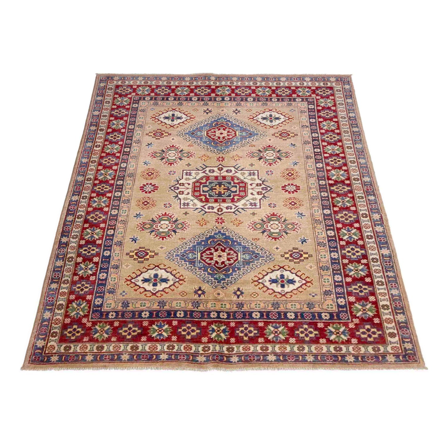 Hand Knotted Kazak Rug 5' 1" x 6' 11" (ft) - No. R37641
