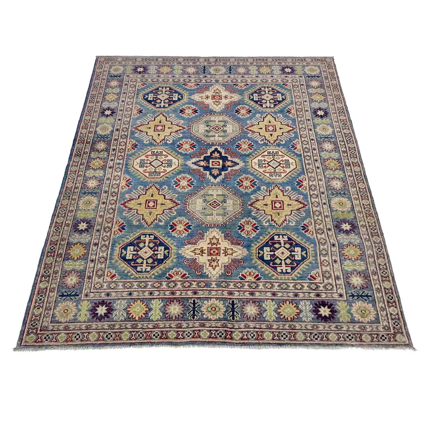 Blue Color Kazak Rug 4' 11" x 6' 7" (ft) - No. R37643