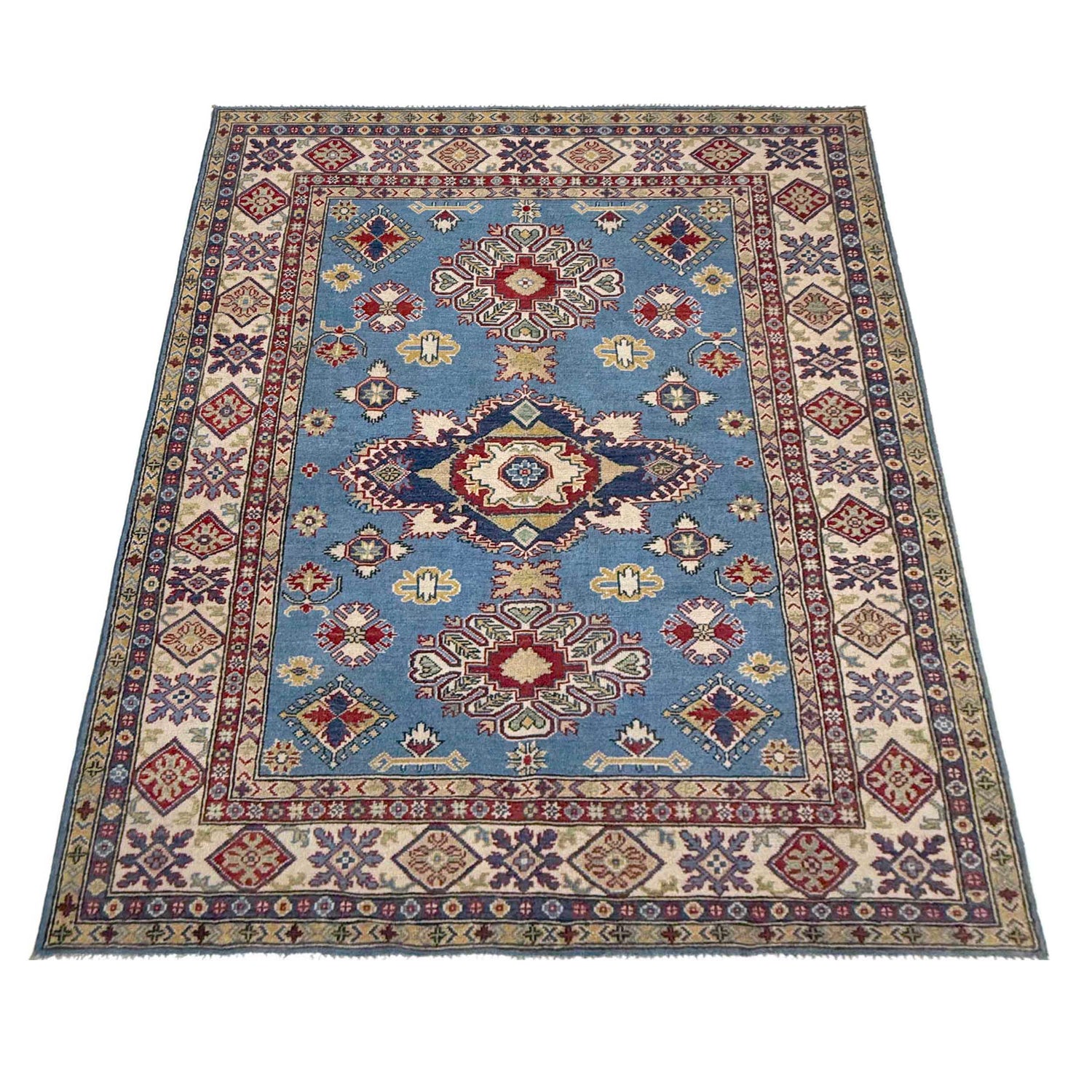 Hand Knotted Kazak Rug 5' 8" x 7' 11" (ft) - No. R37645