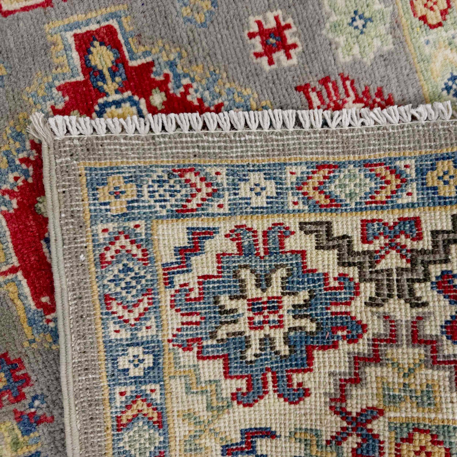 Grey Color Kazak Rug 3' 11" x 5' 10" (ft) - No. R37652