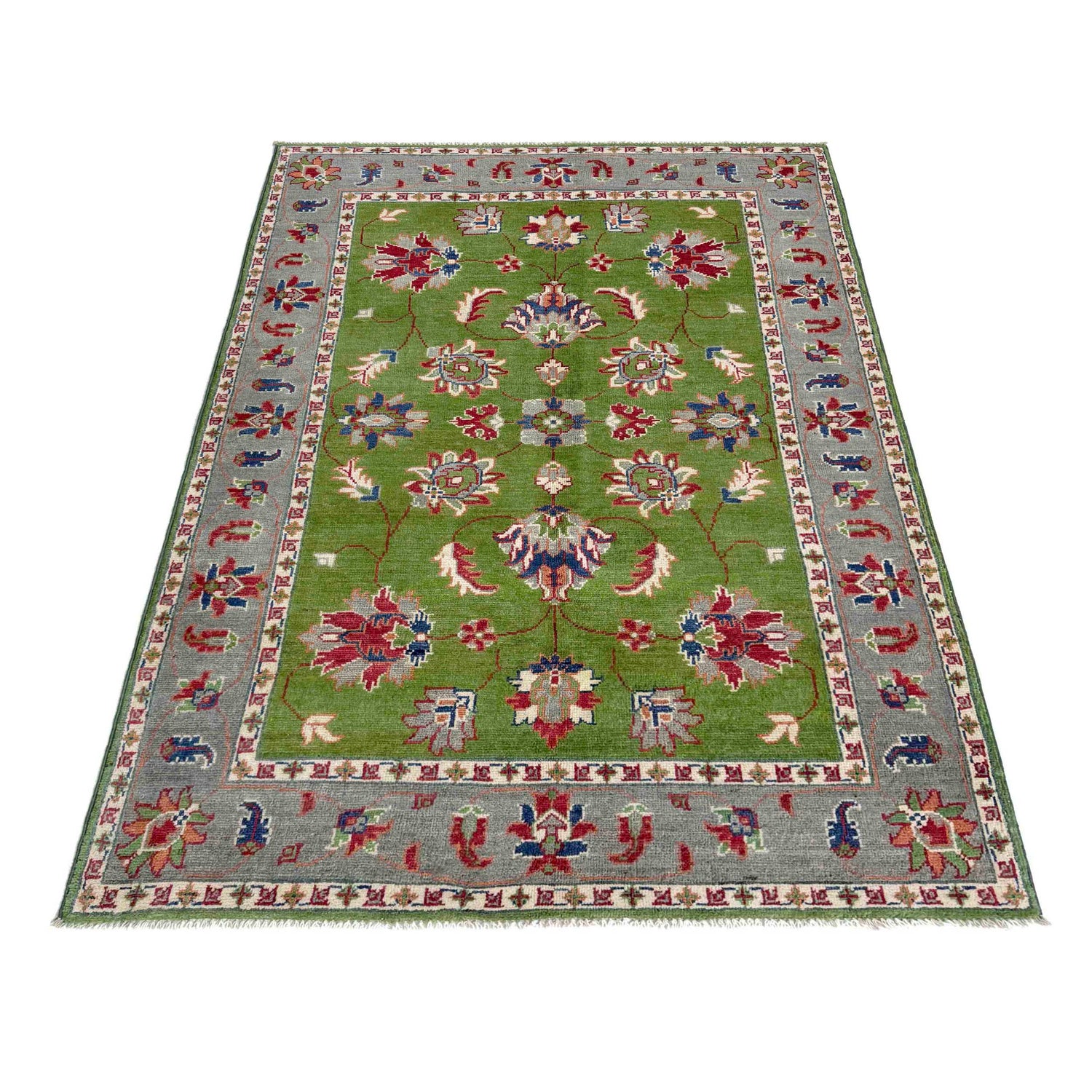 Hand Knotted Kazak Rug 4' 0" x 6' 3" (ft) - No. R37653