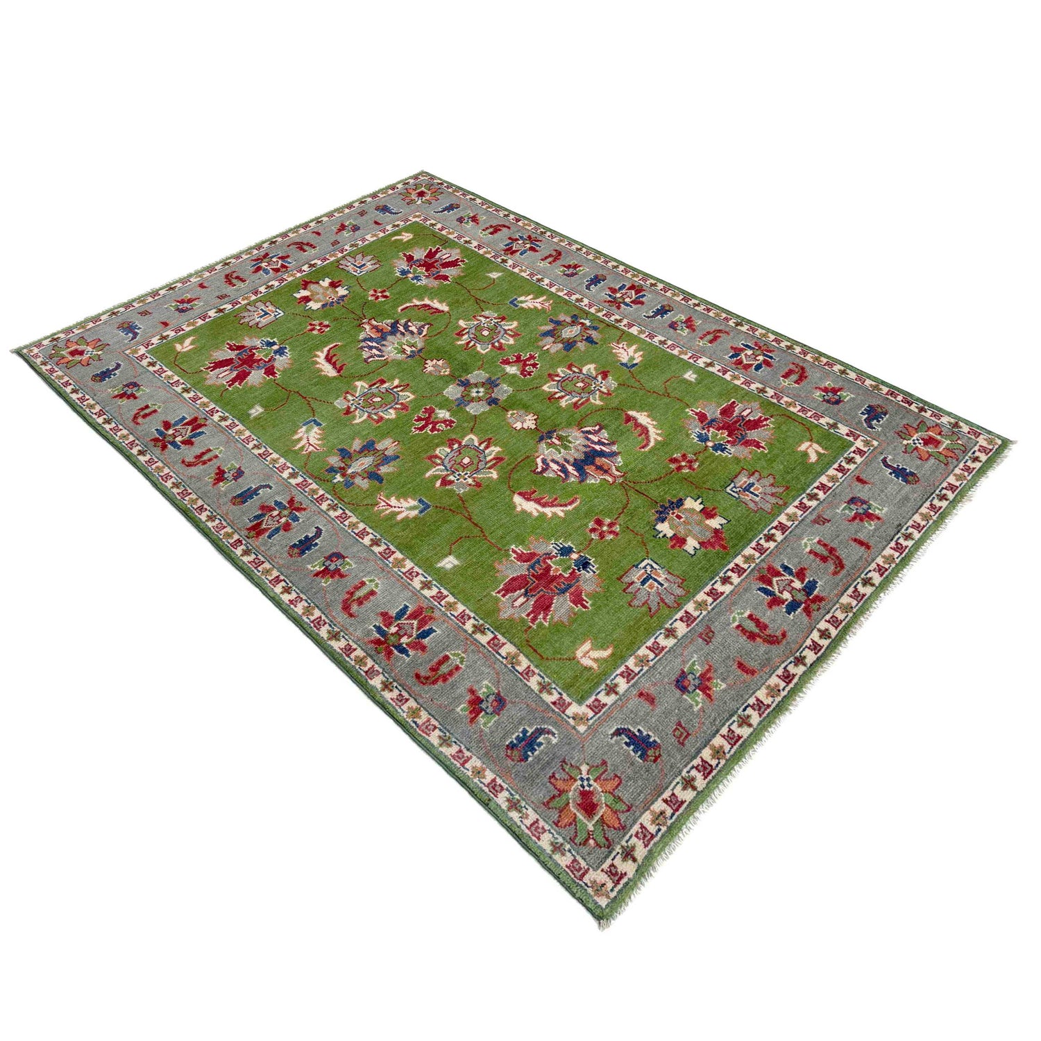 Hand Knotted Kazak Rug 4' 0" x 6' 3" (ft) - No. R37653