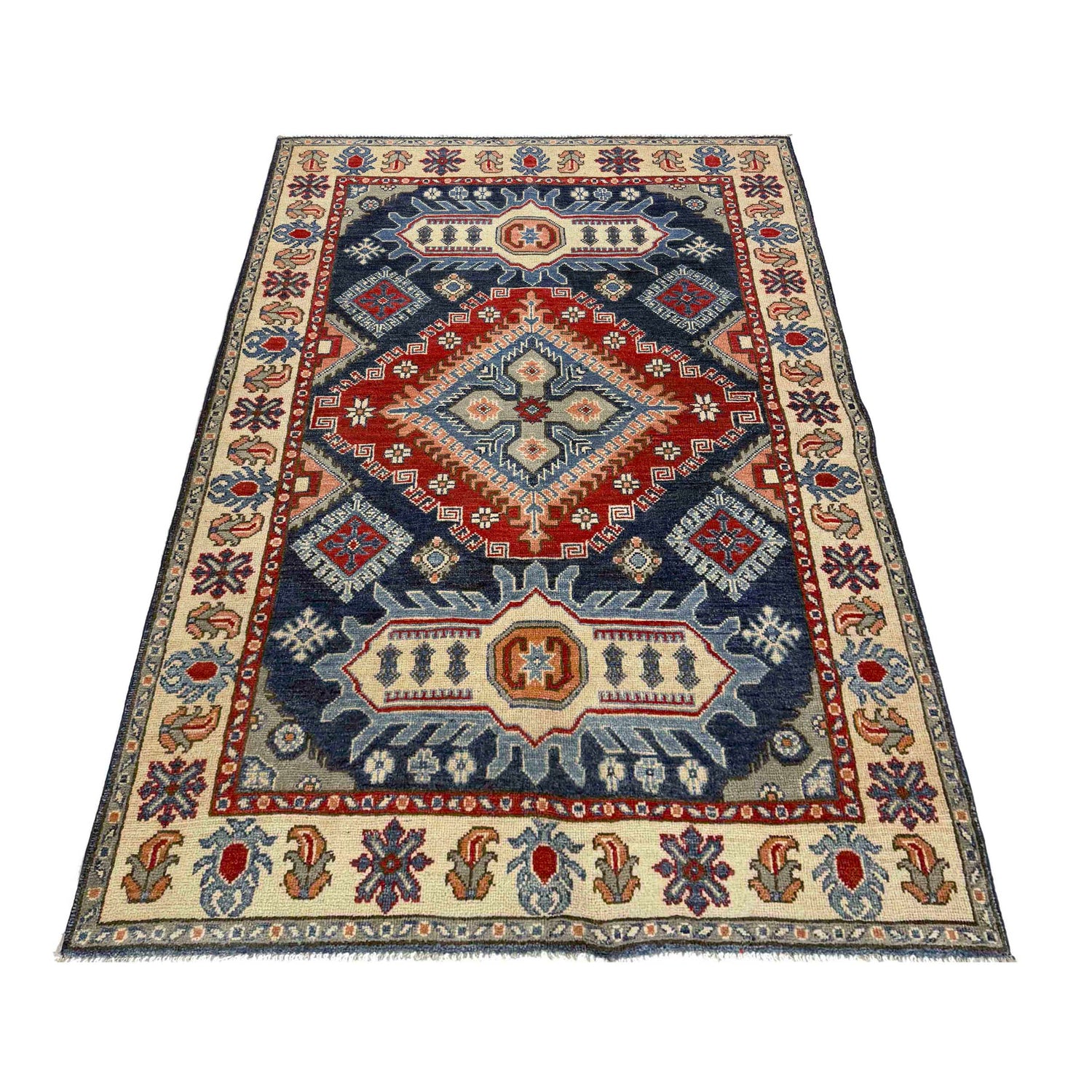 Oriental Kazak Rug 3' 11" x 6' 6" (ft) - No. R37655