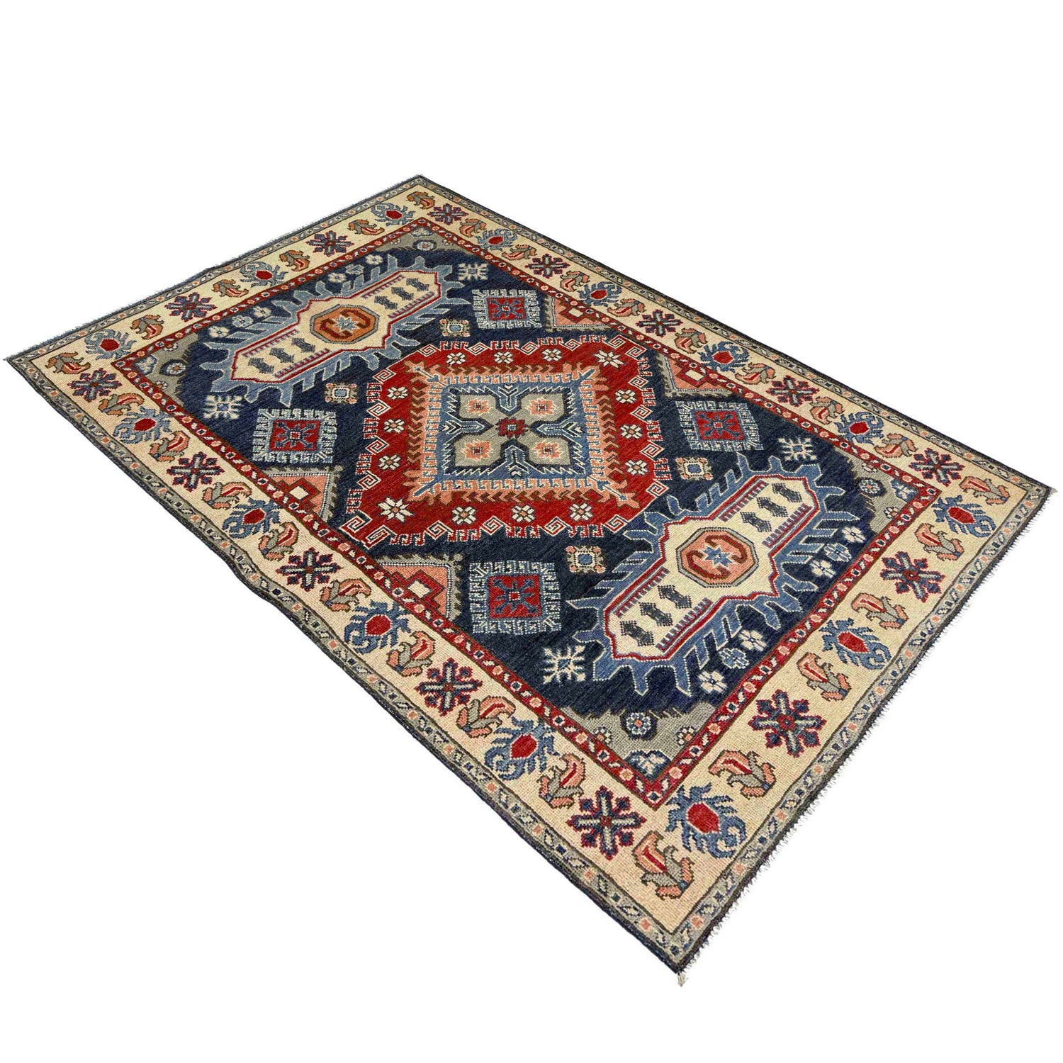 Oriental Kazak Rug 3' 11" x 6' 6" (ft) - No. R37655